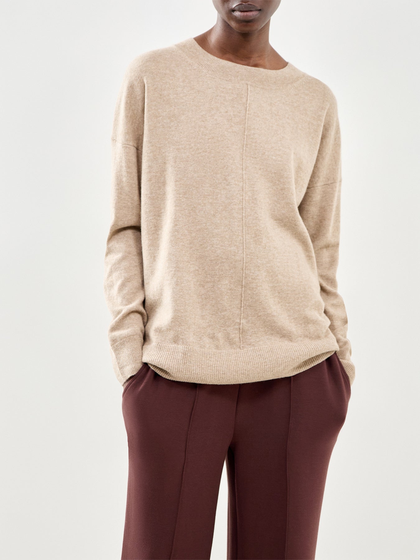 Wide Slouchy Jumper Beige