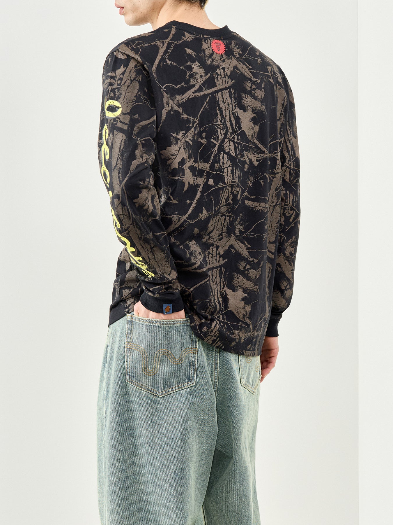 Tree Camo Long Sleeve T-Shirt Black