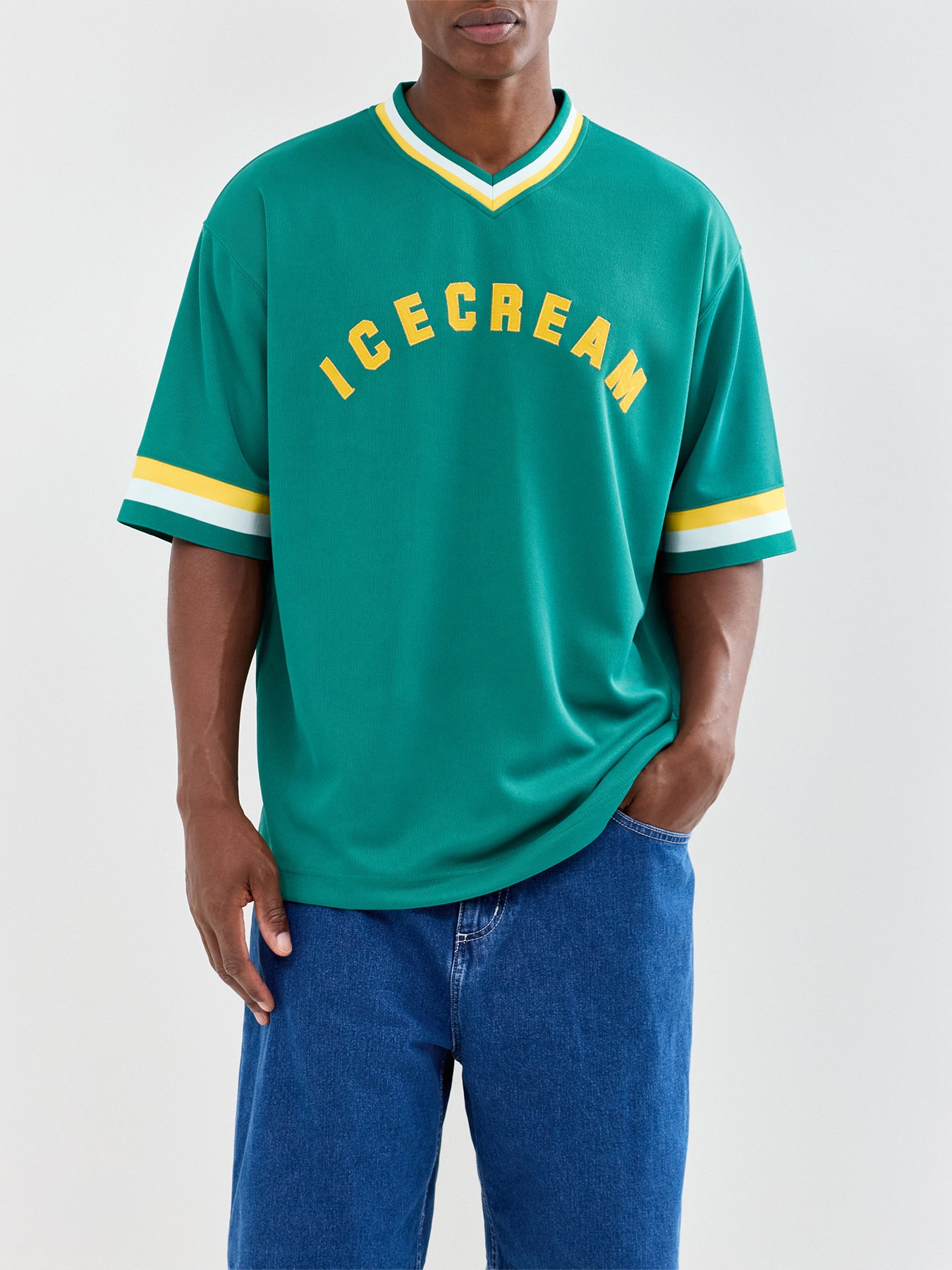 V-Neck Sports Jersey Blue