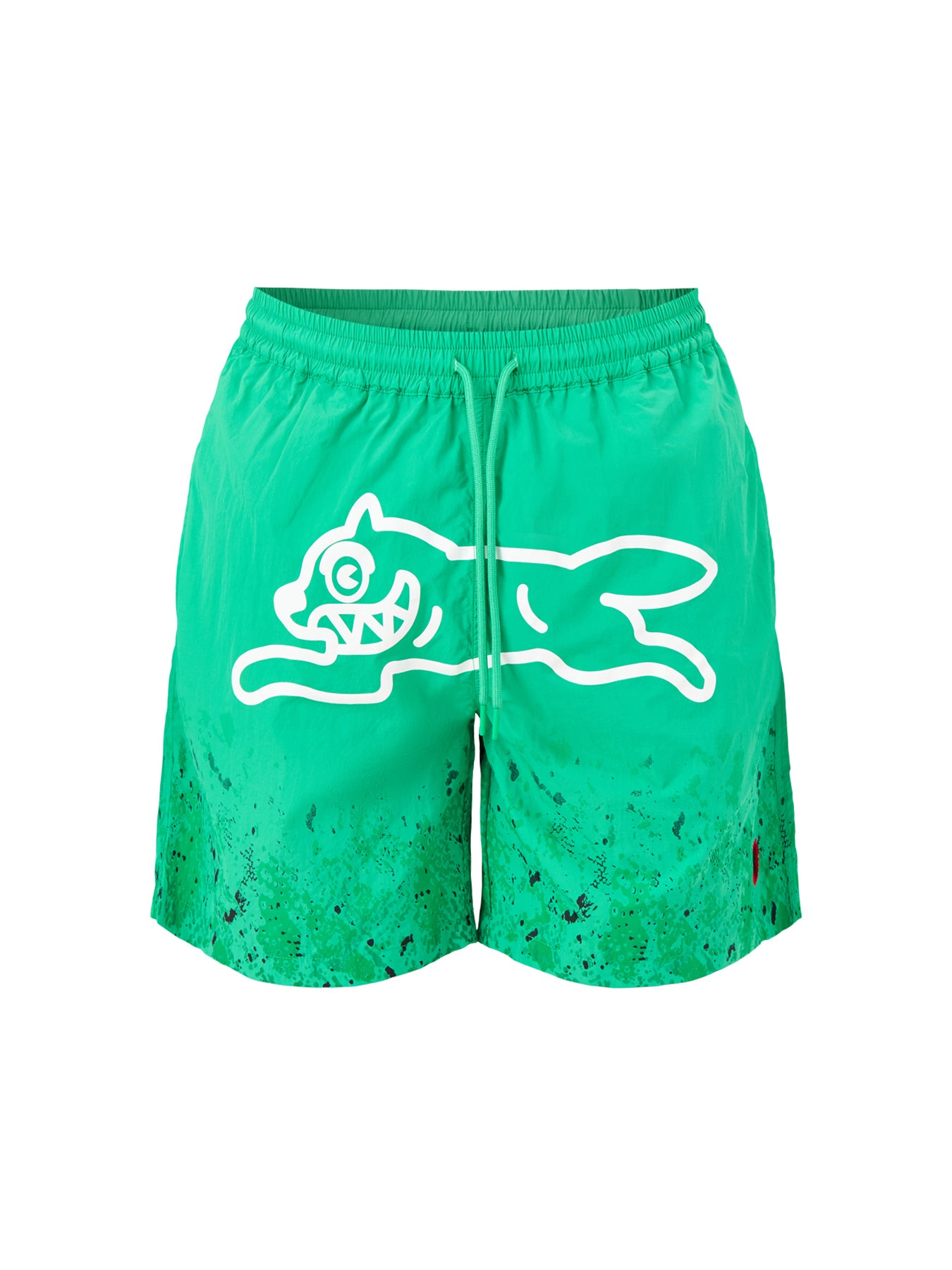 Gradient Snakeskin Running Dog Swim Shorts Green