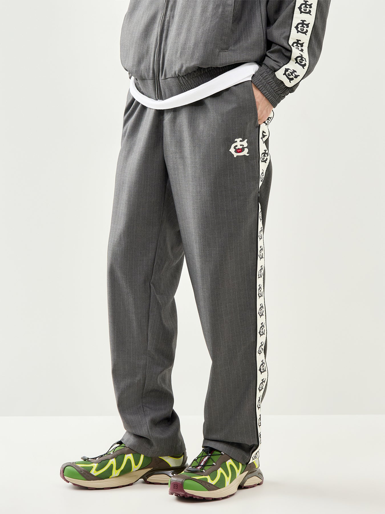 Team Ic Pinstripe Skate Pants Grey