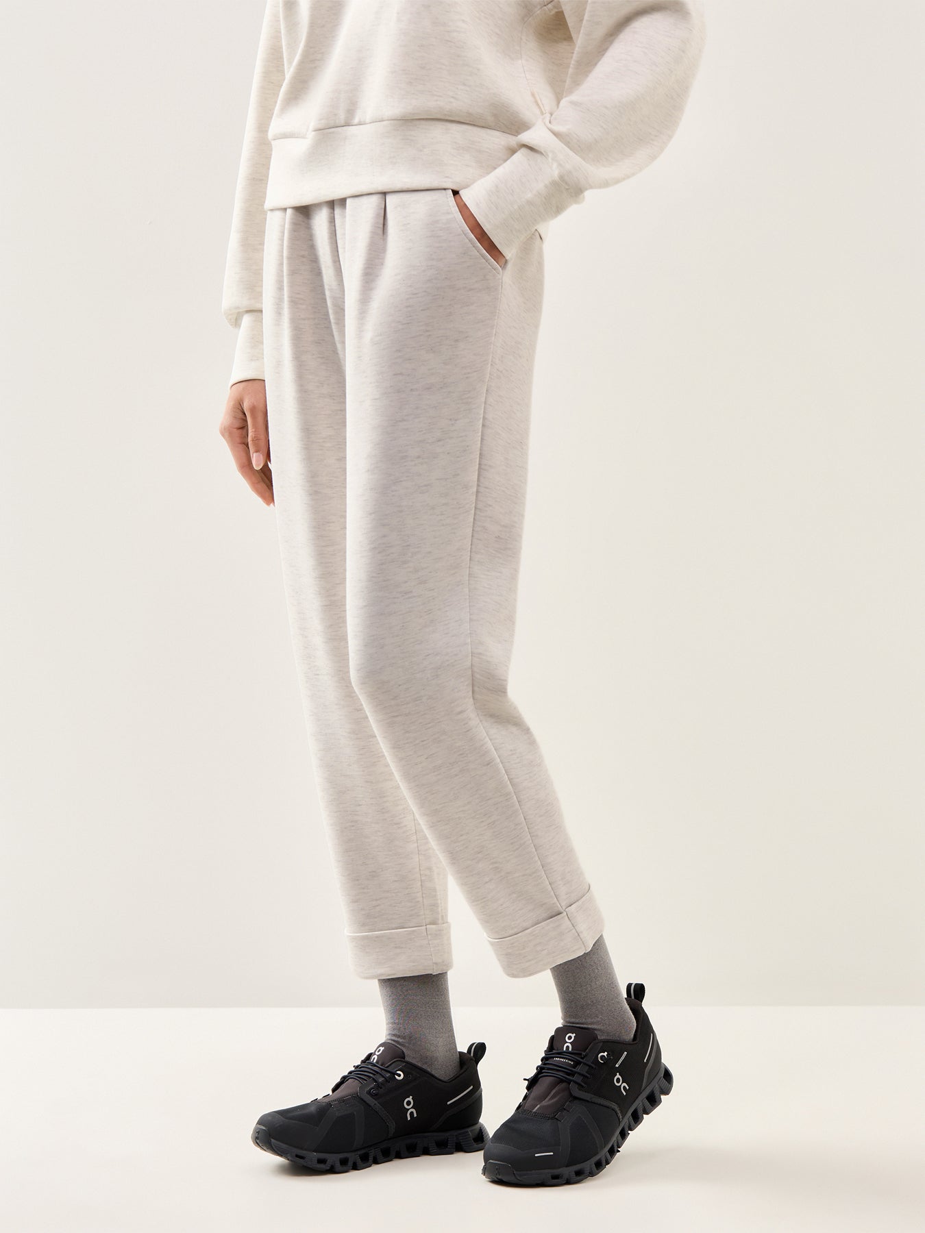 The Rolled Cuff Pant 25 Ivory Marl