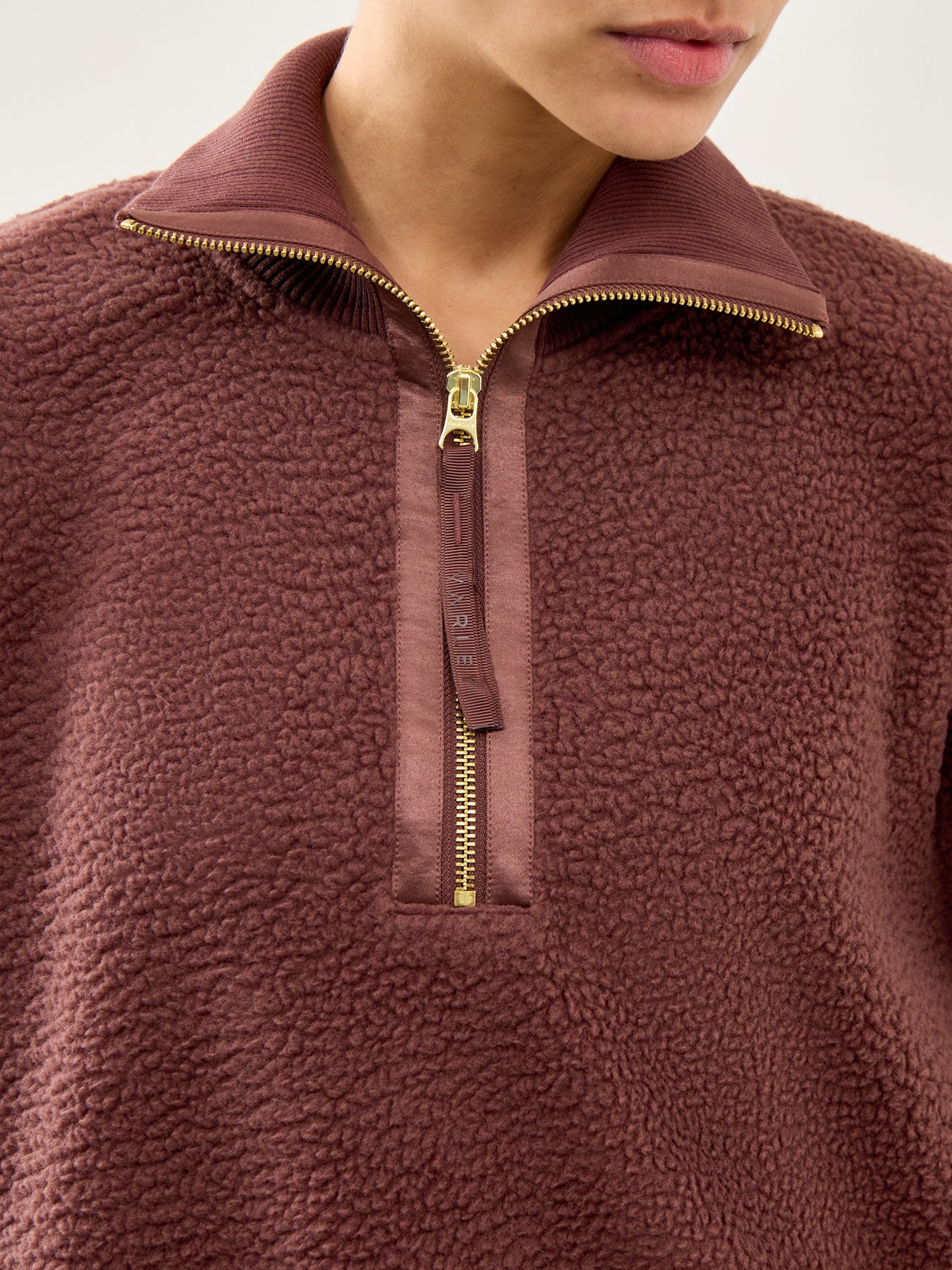 Roselle Half Zip Fleece Deep Mahogany