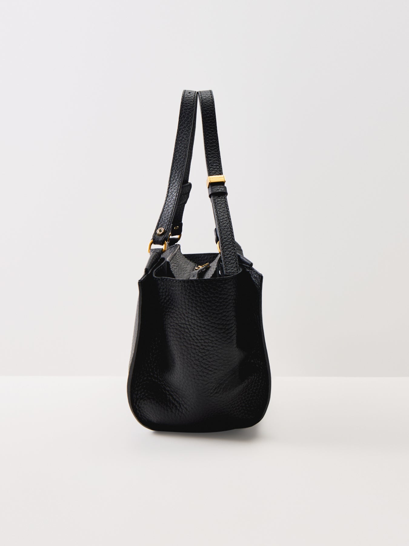 Bloom Structured Leather Tote Bag Black