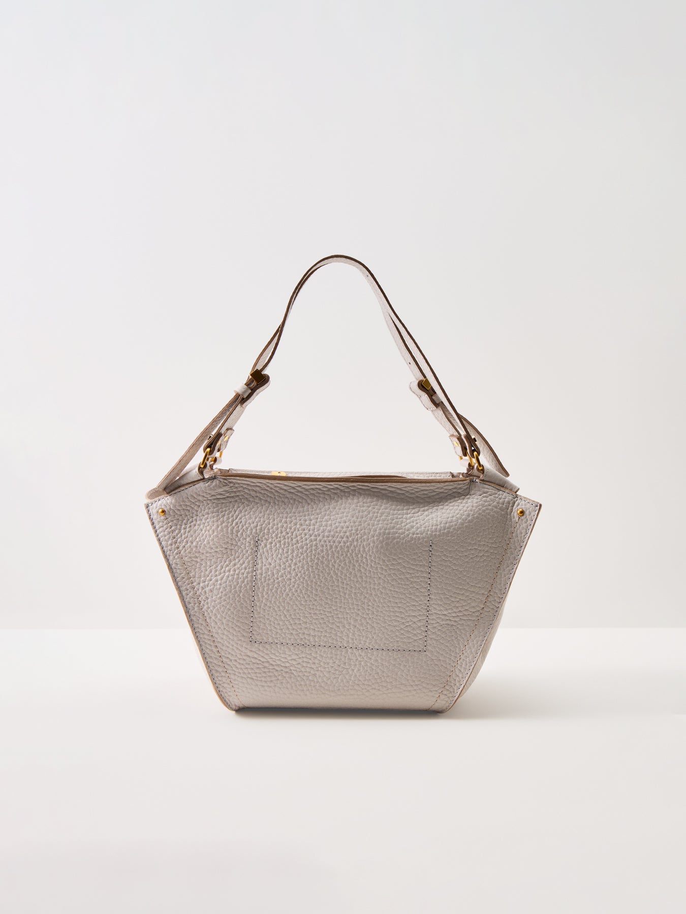 Bloom Structured Leather Tote Bag Beige