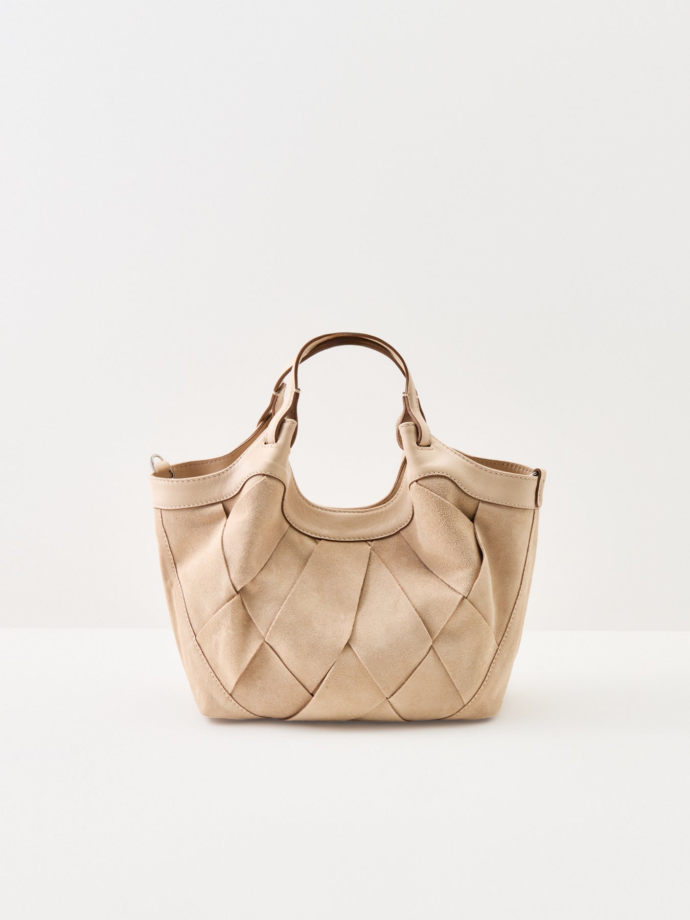 Dua Suede Medium Shoulder Tote Beige