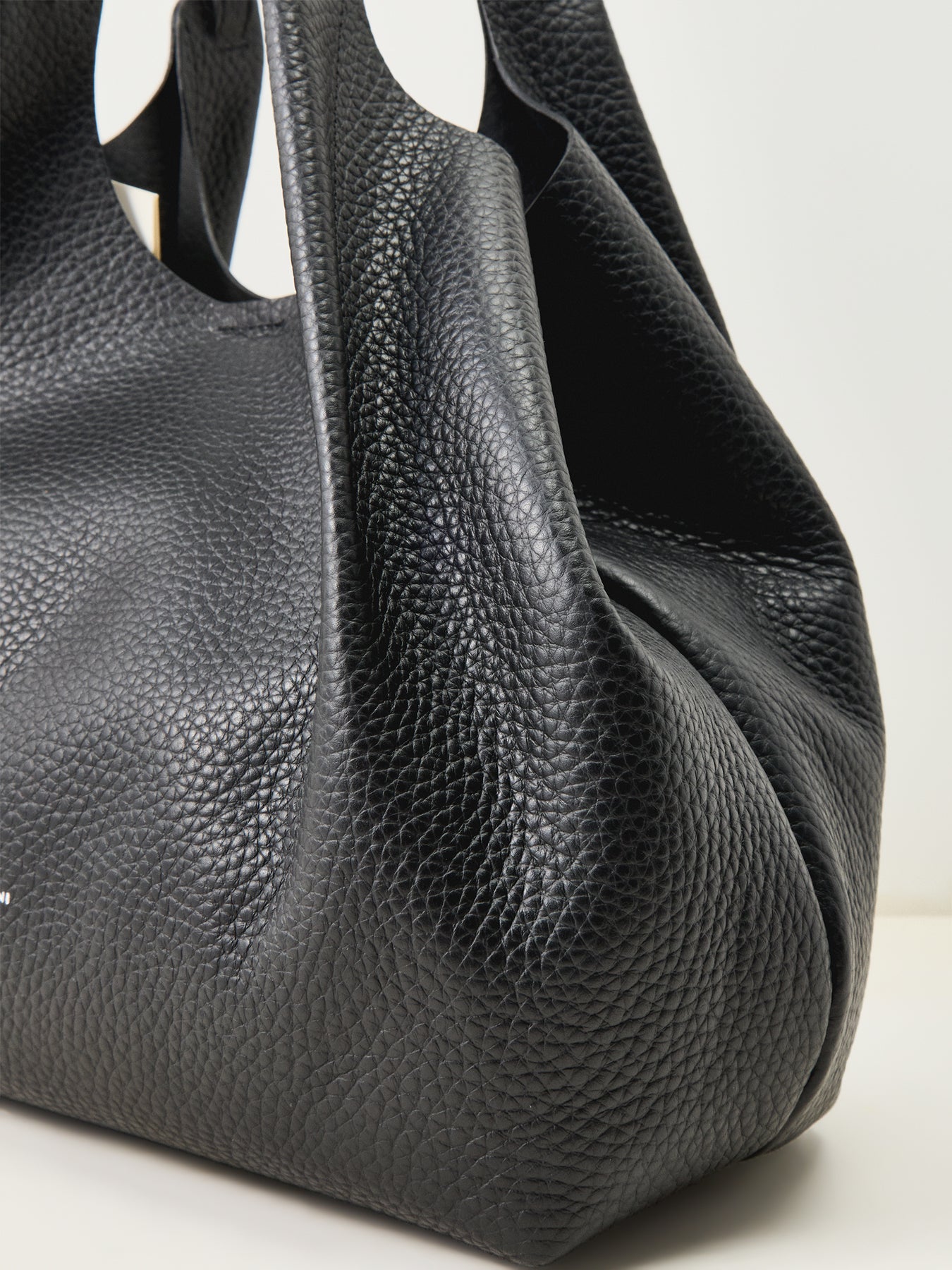 Dua Large Leather Shoulder Tote Black
