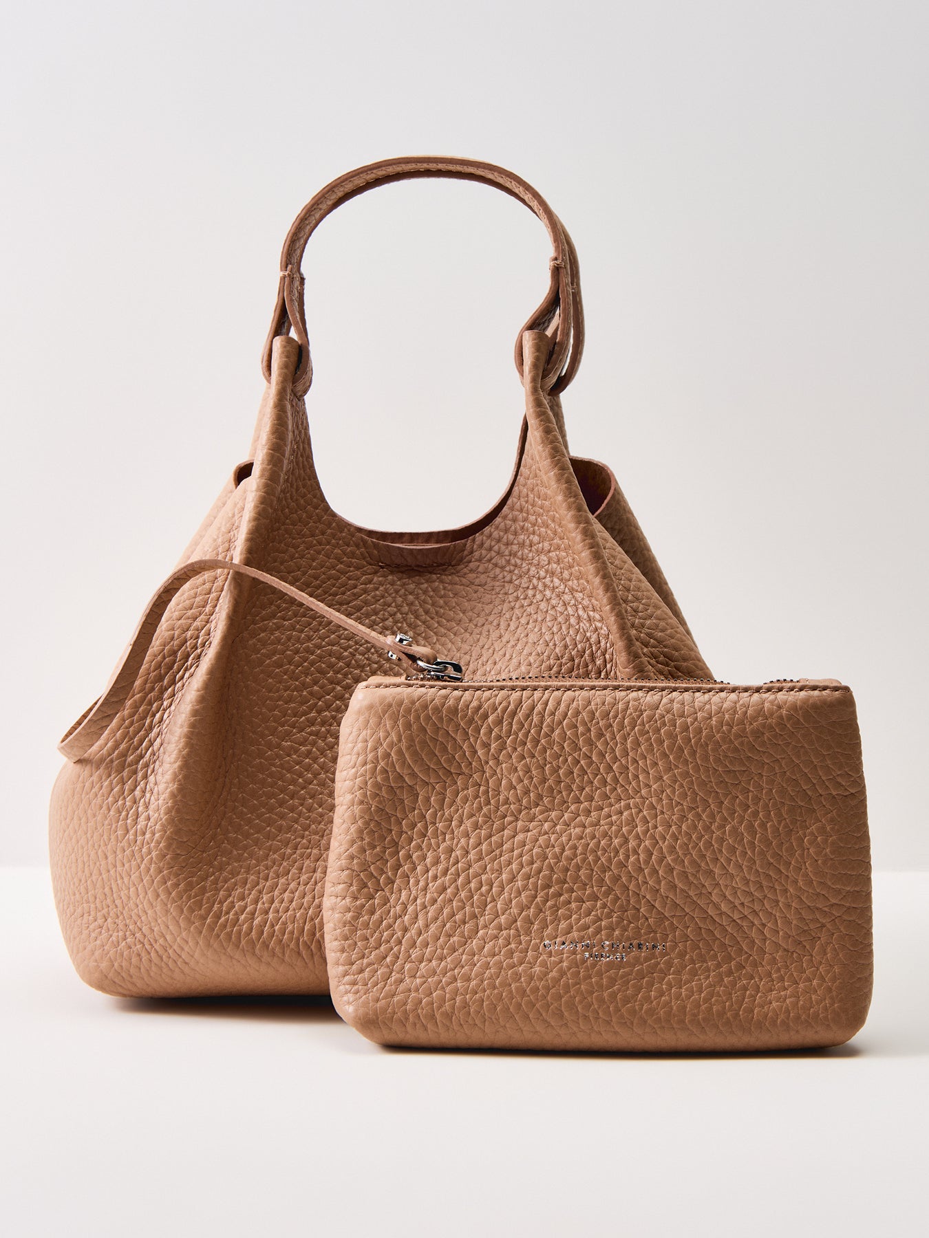 Dua Medium Leather Crossbody Bag Brown