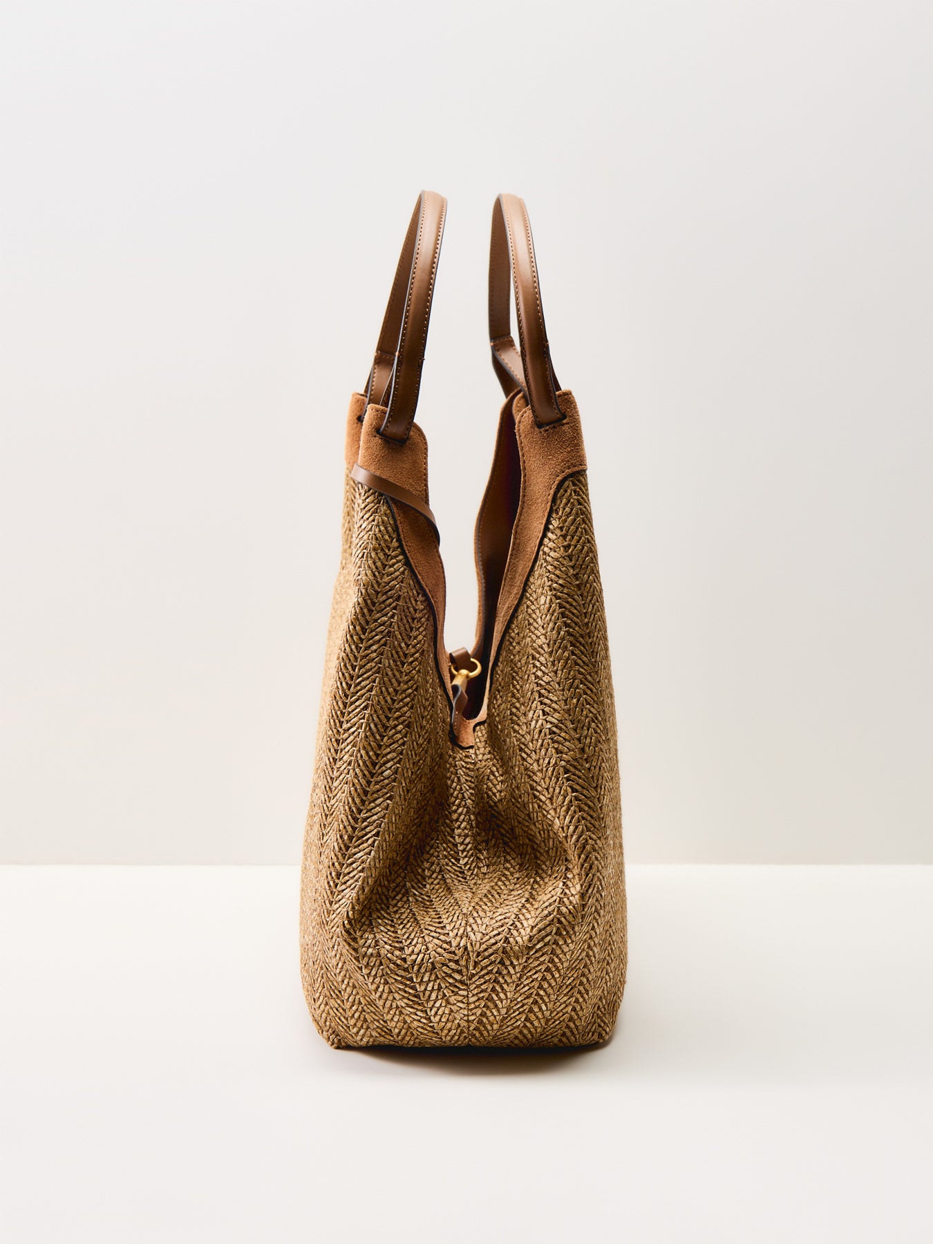 Dua L Straw Shoulder Tote Neutral