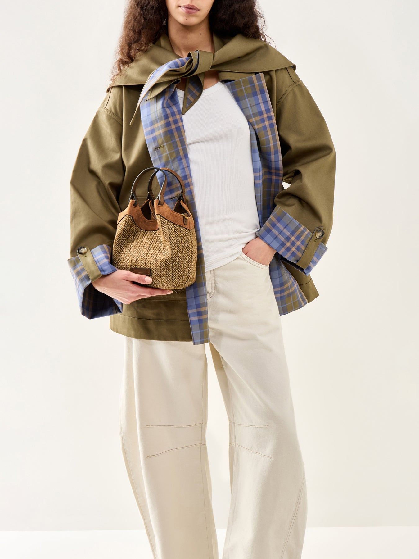 Dua S Straw Crossbody Bag Neutral
