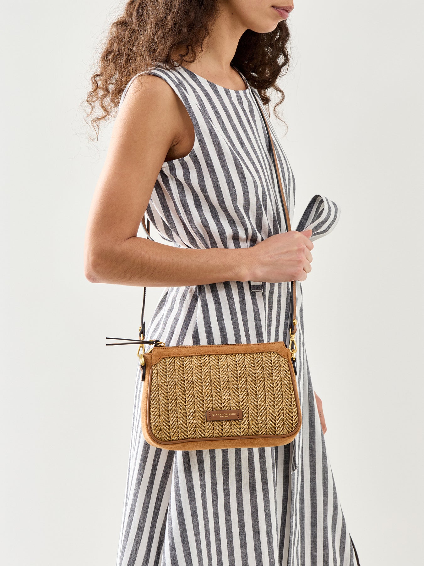 Brooke Straw Crossbody Bag Neutral