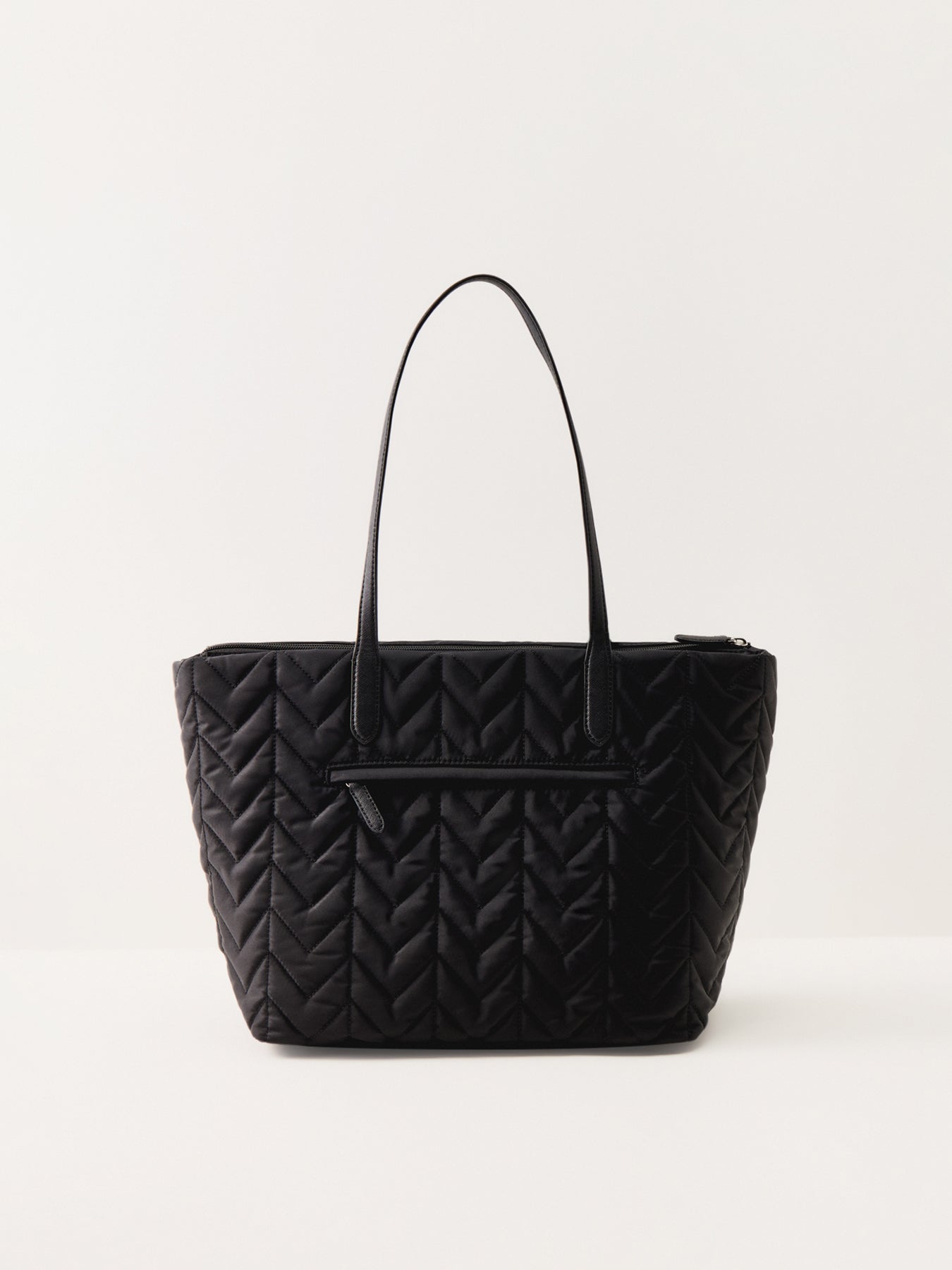 Stevie Quilted Top Zip Tote Black