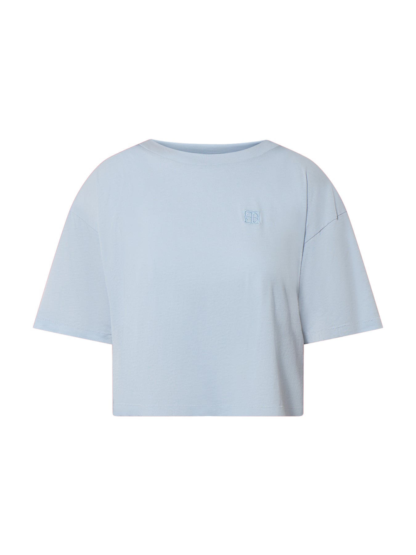 Monogram Cropped Jersey Tee Blue