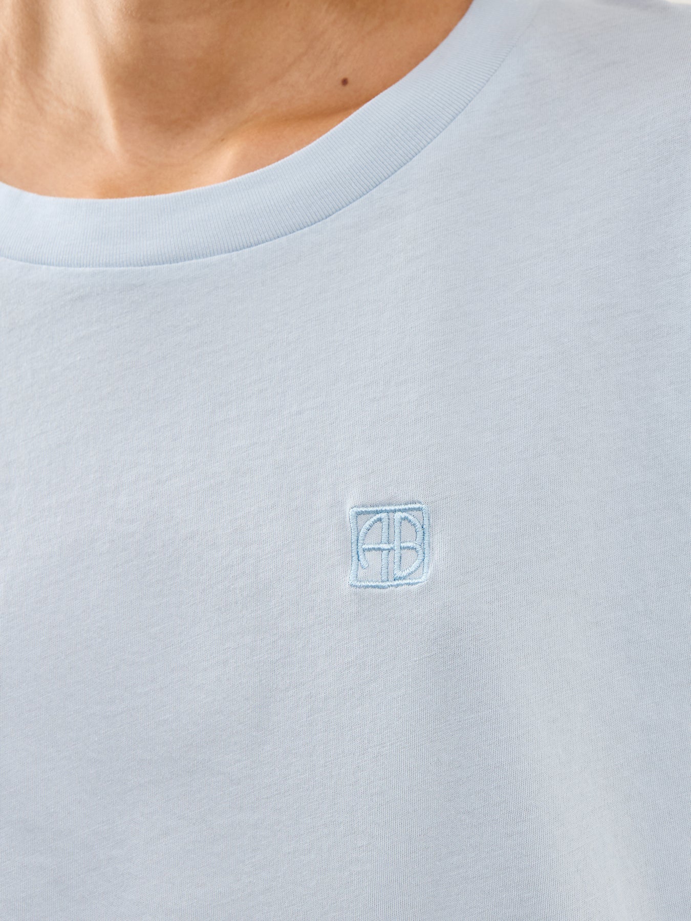 Monogram Cropped Jersey Tee Blue
