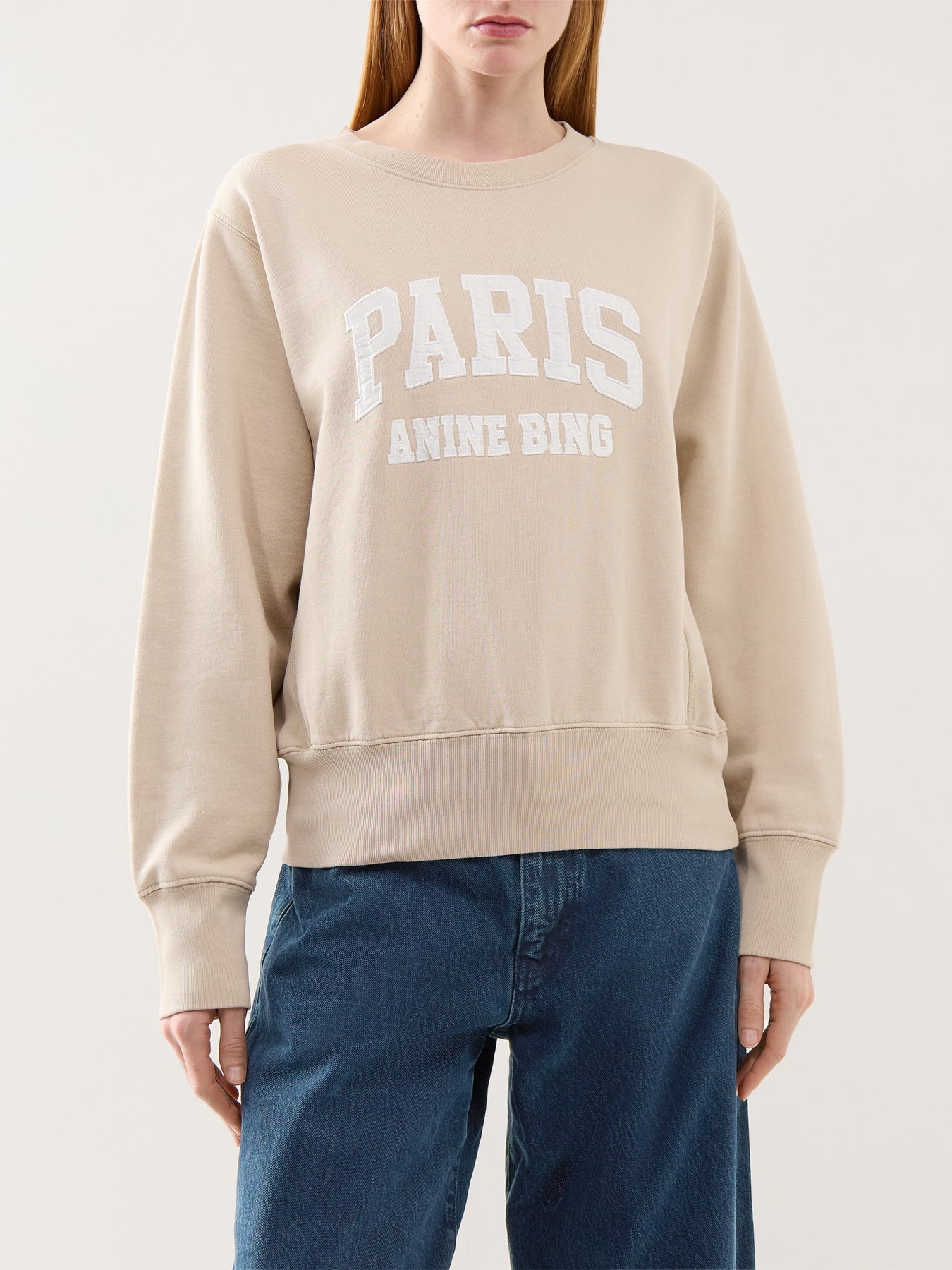 Harry Shrunken Sweatshirt Paris Beige