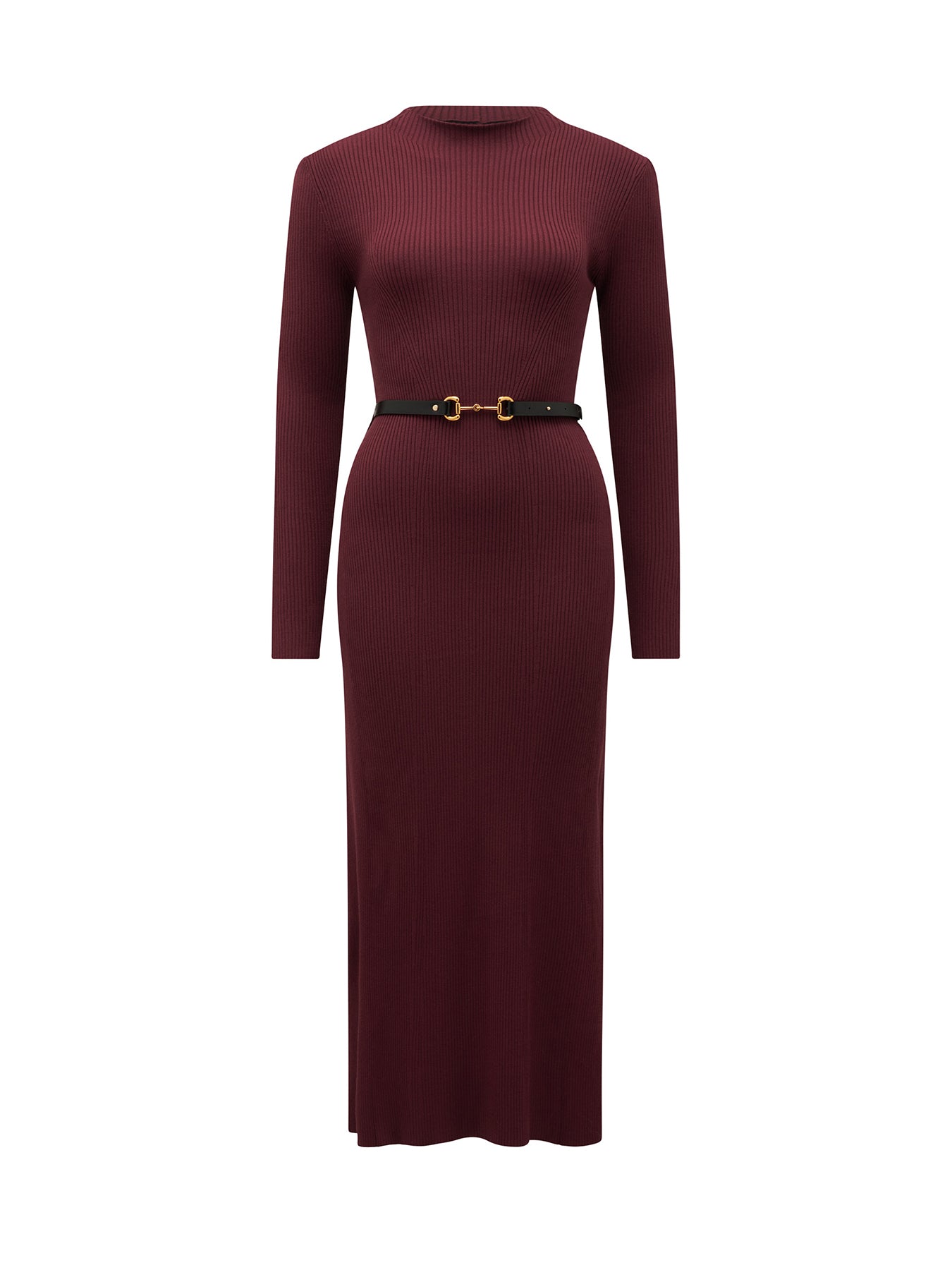 Leena Belted Midi Dress Brown