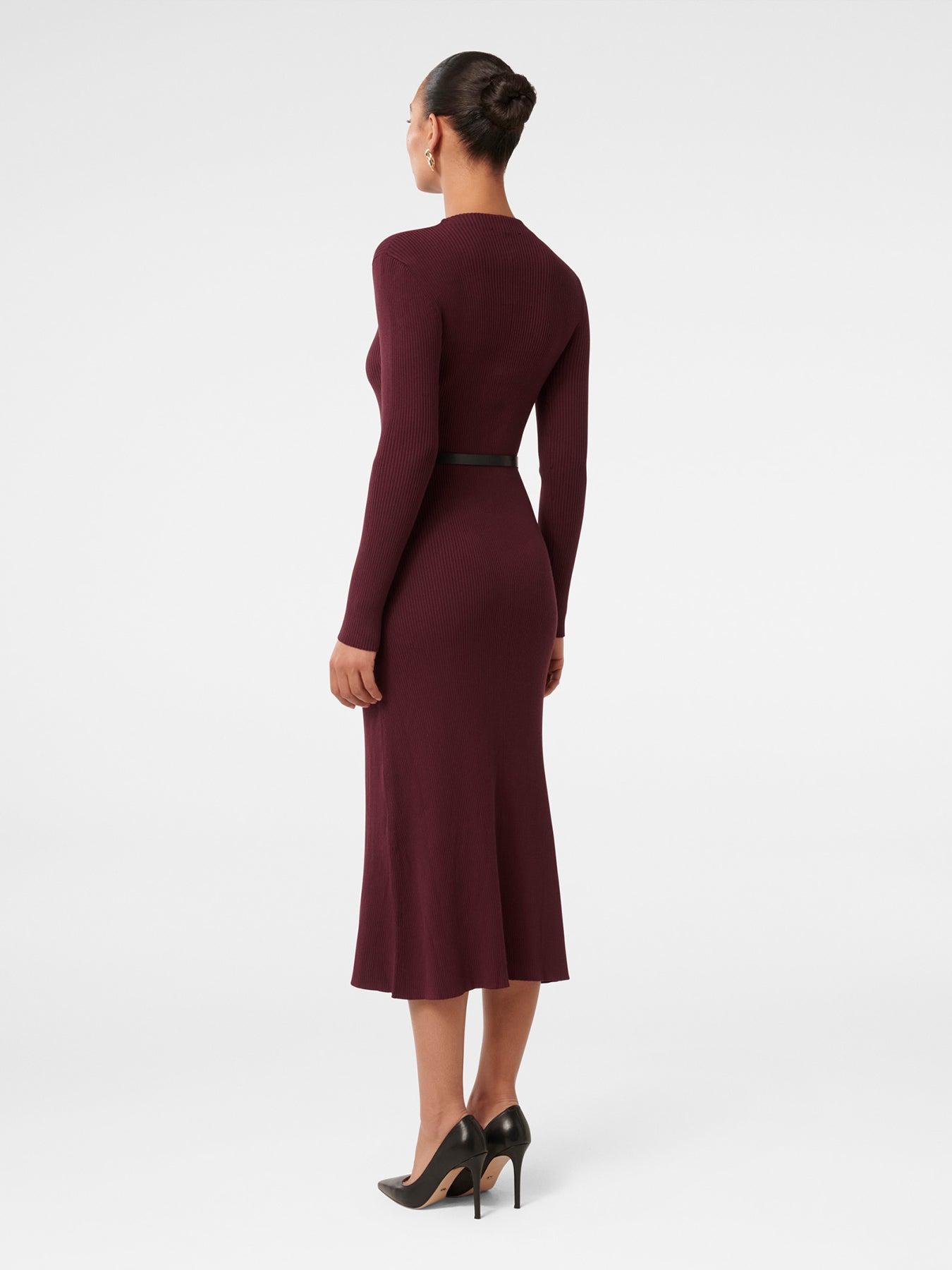 Leena Belted Midi Dress Brown