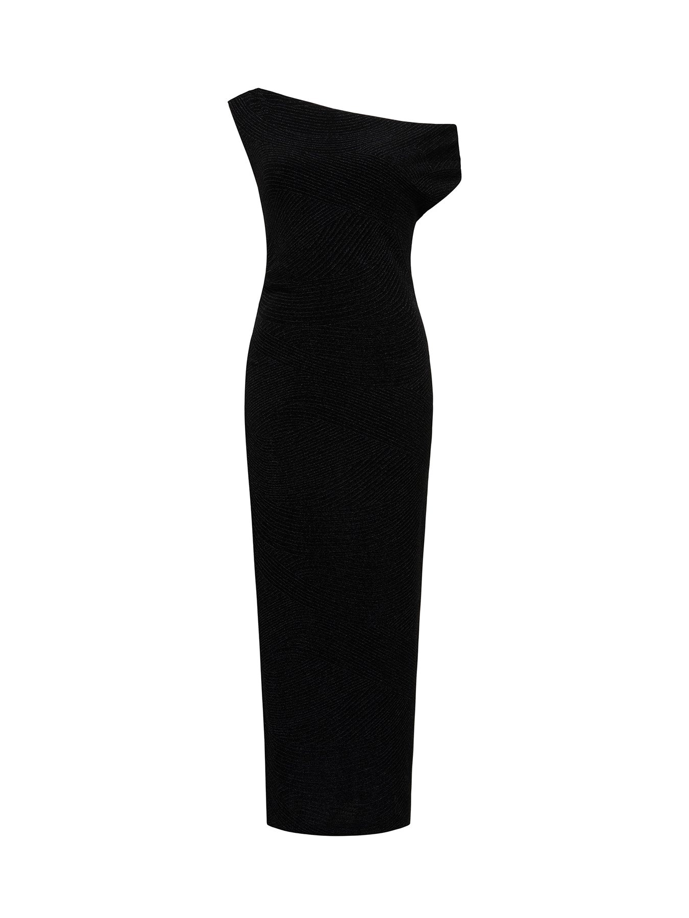 Georgie Glitter Midi Dress Black