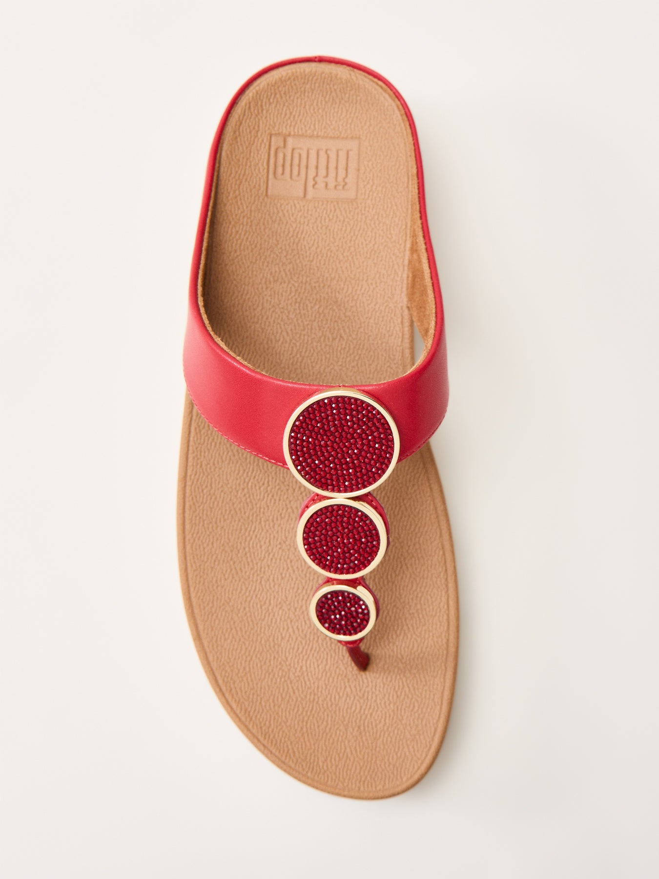 Halo Bead-Circle Toe-Post Sandals Burnt Berry