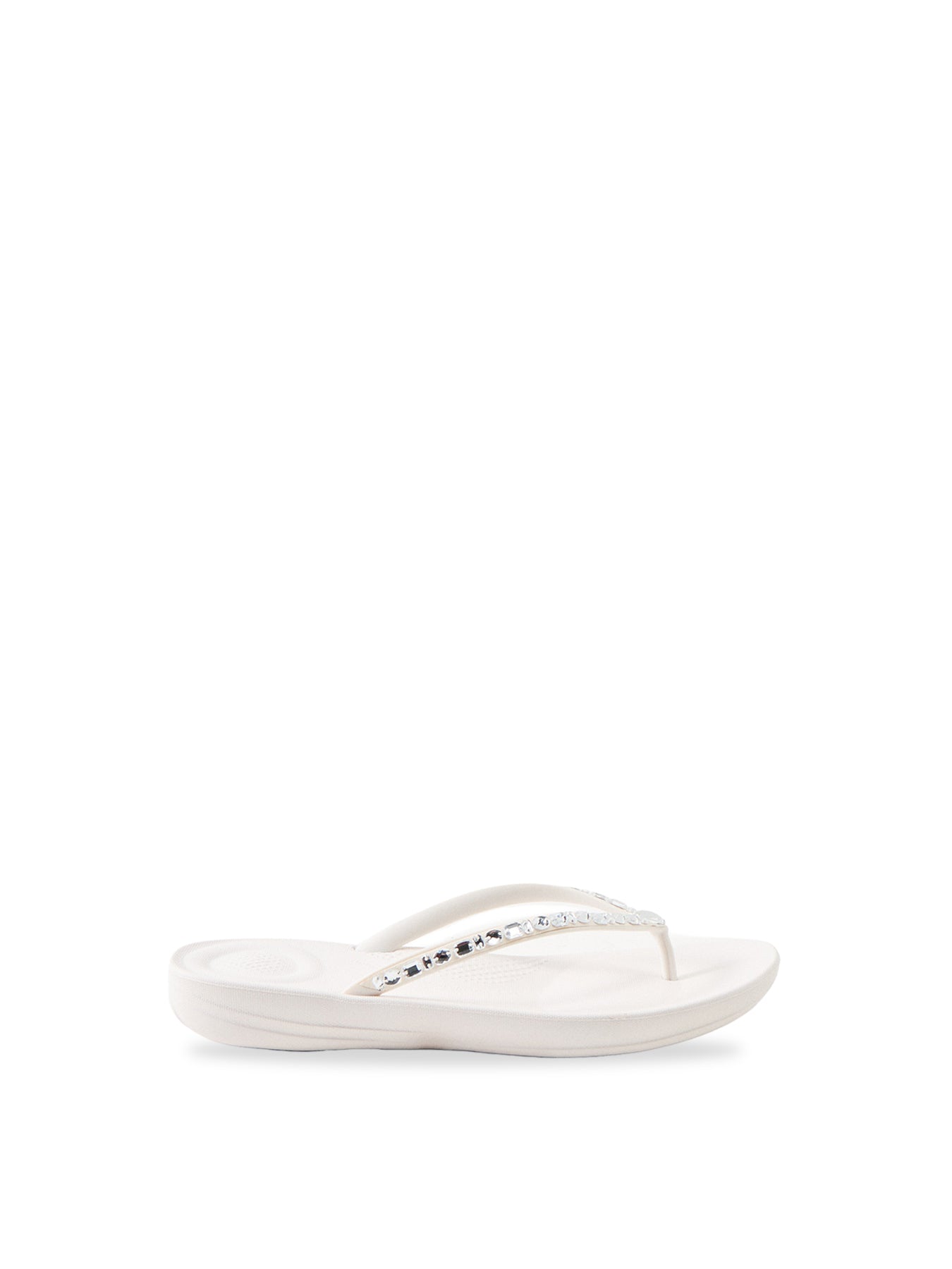 Iqushion Multi Crystal Ergonomic Flip Flops White