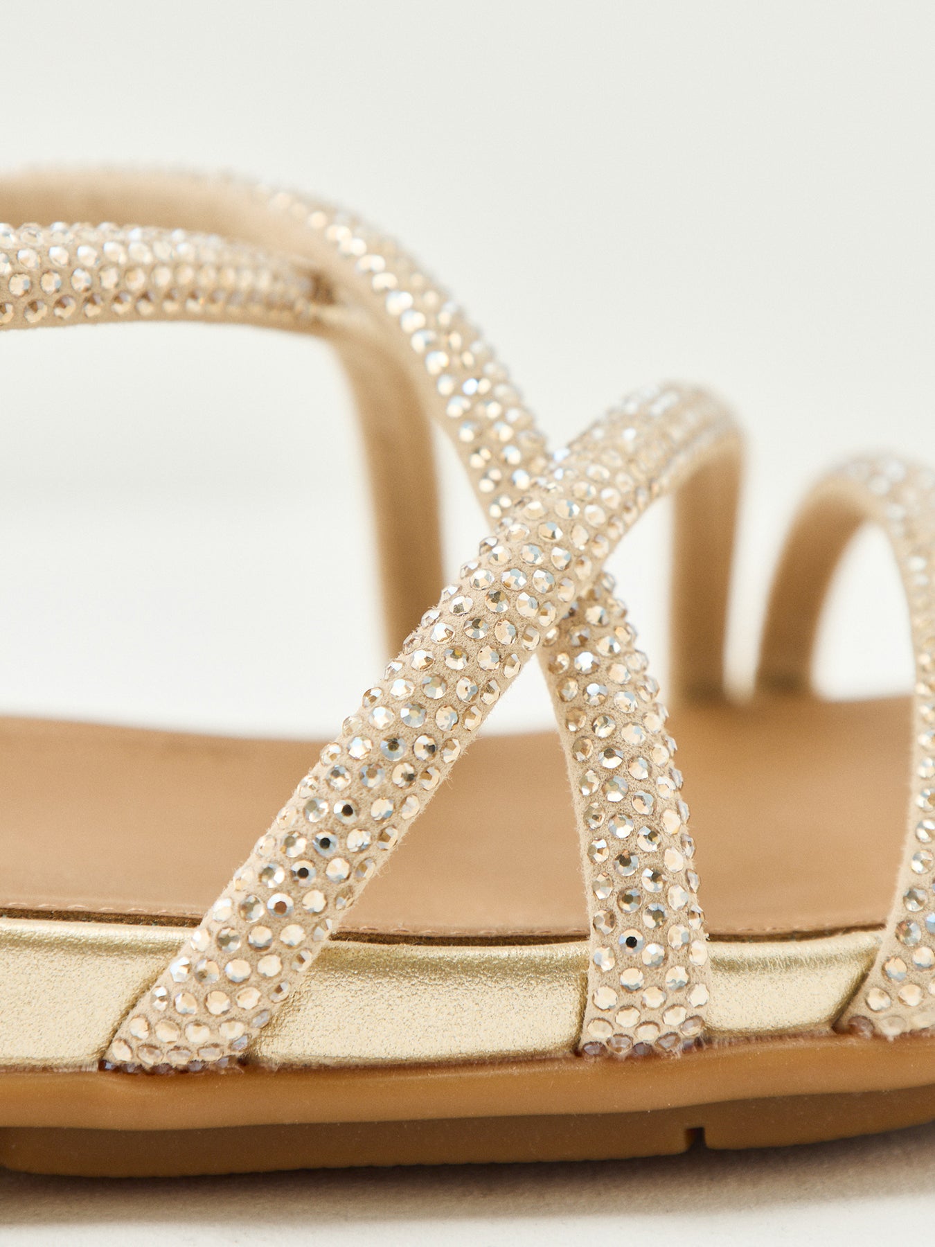 Gracie Crystal Strappy Sandals Gold