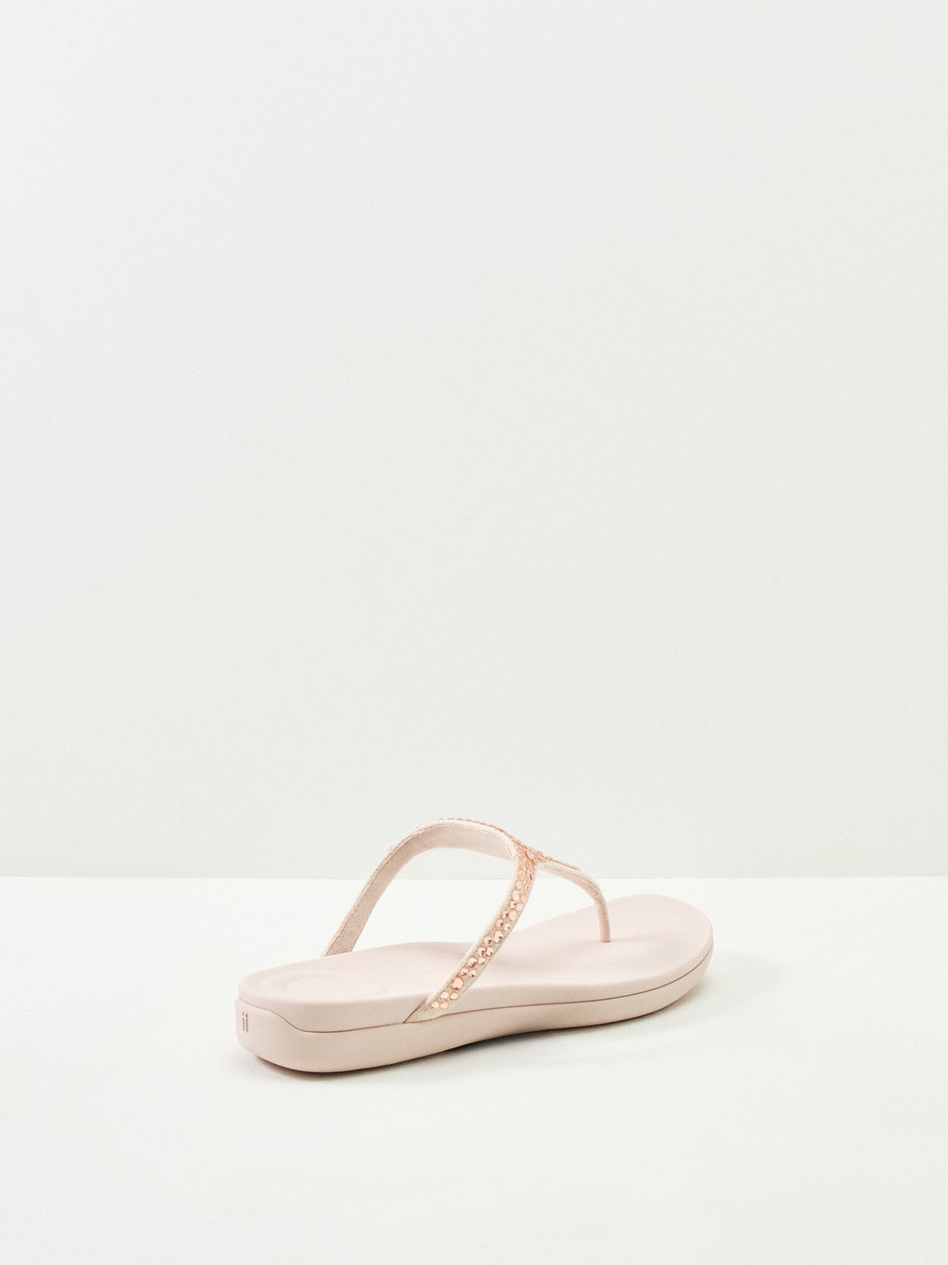Solay Mixed-Crystal Toe-Post Sandals Nude Rose