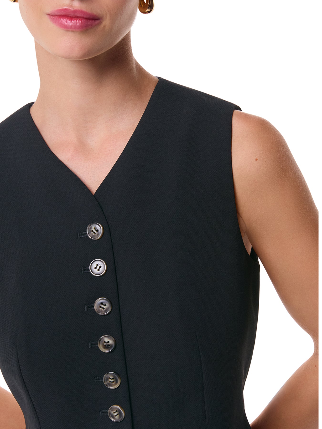Cora Crepe Waistcoat Black