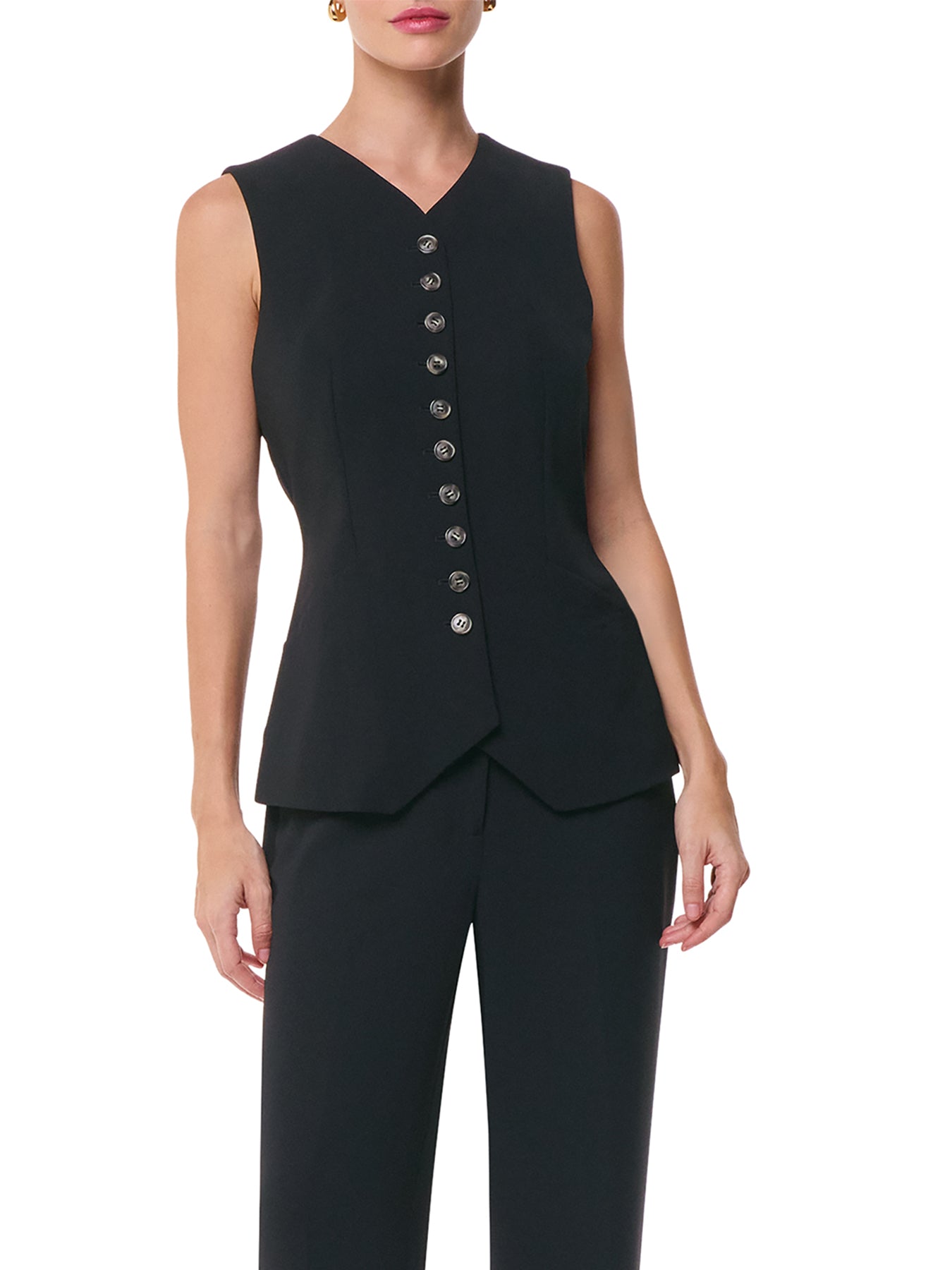 Cora Crepe Waistcoat Black