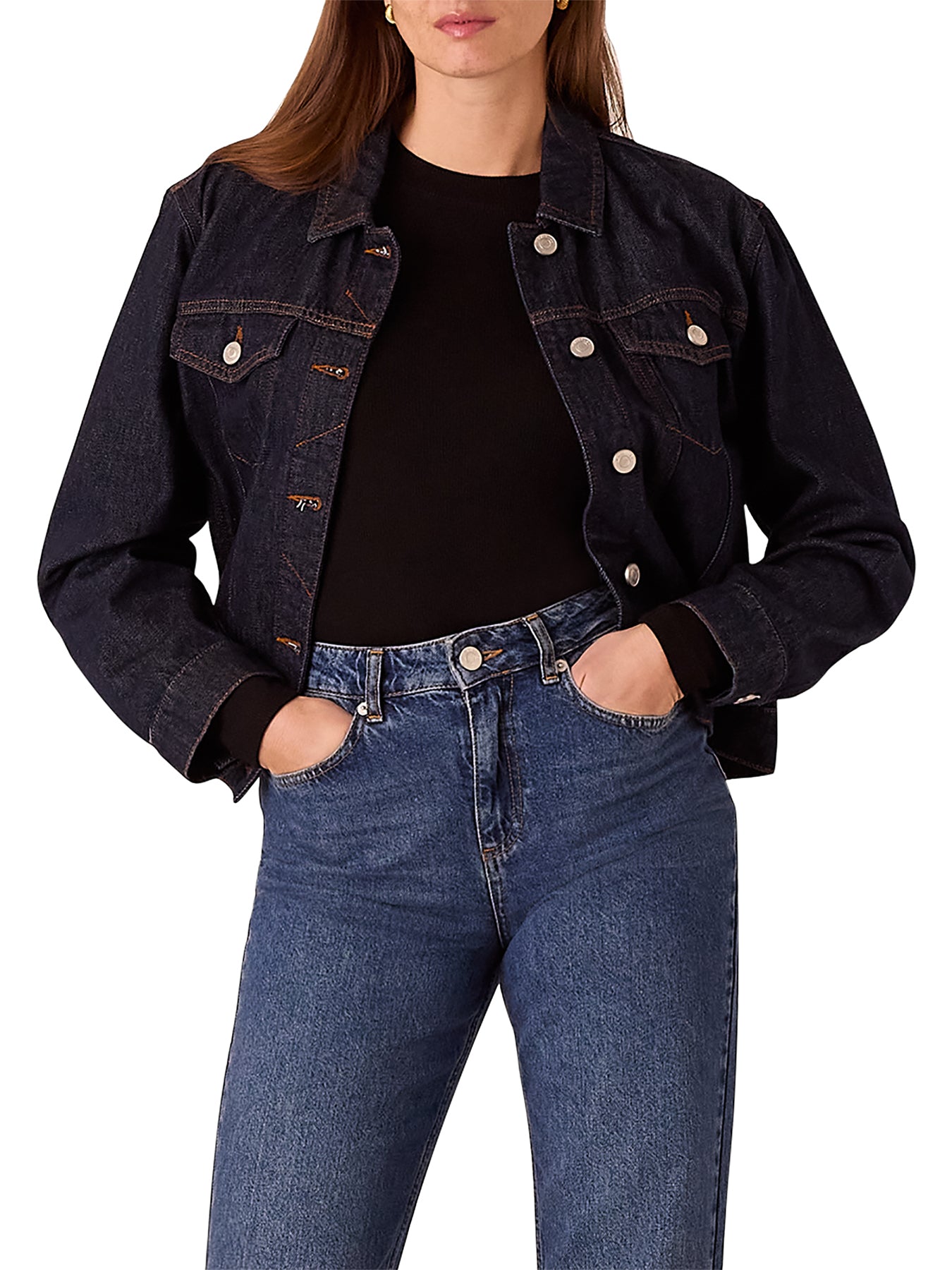 Essential Ribbed Crew Black