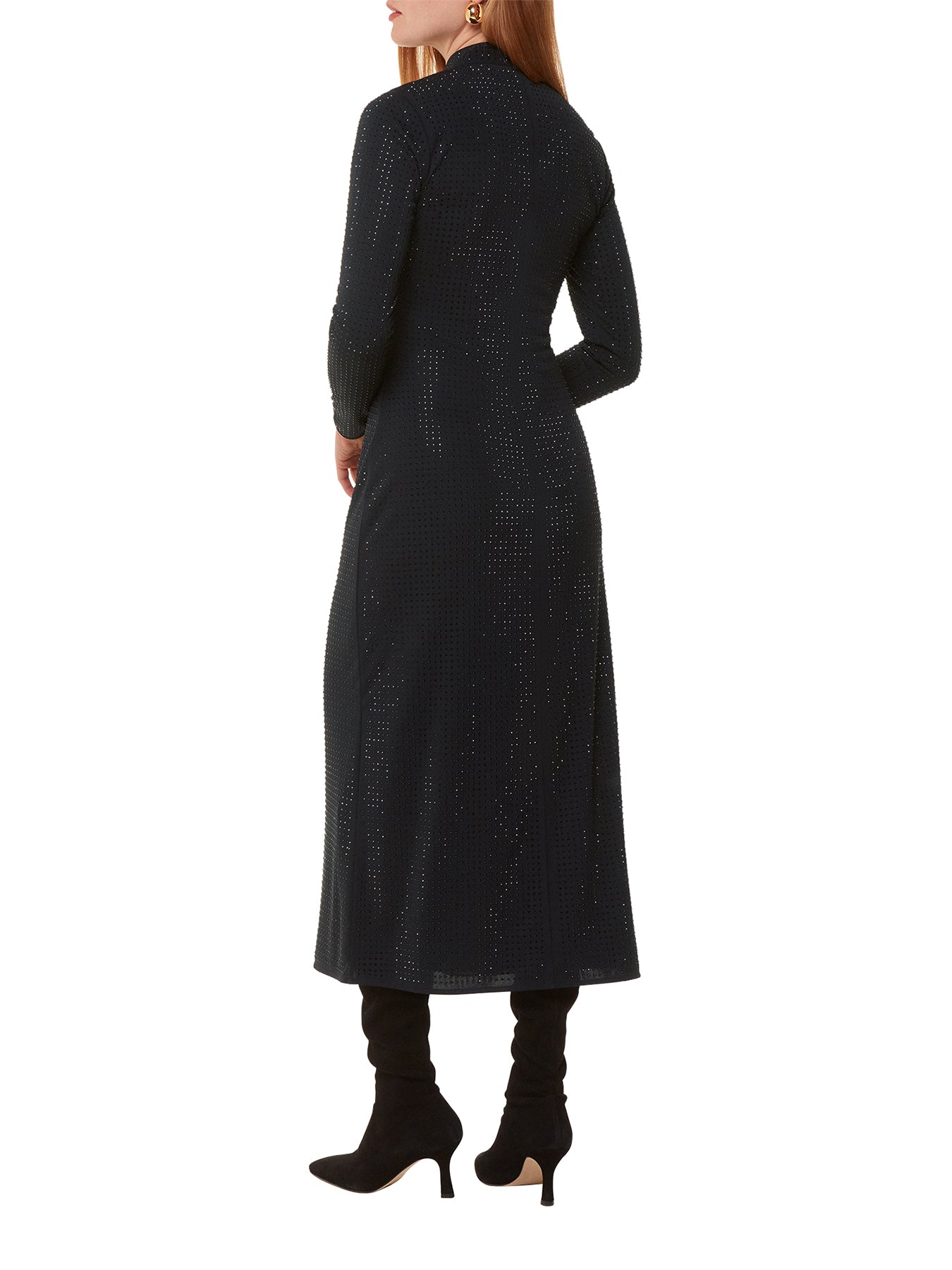 Hot Fix Jersey Midi Dress Black