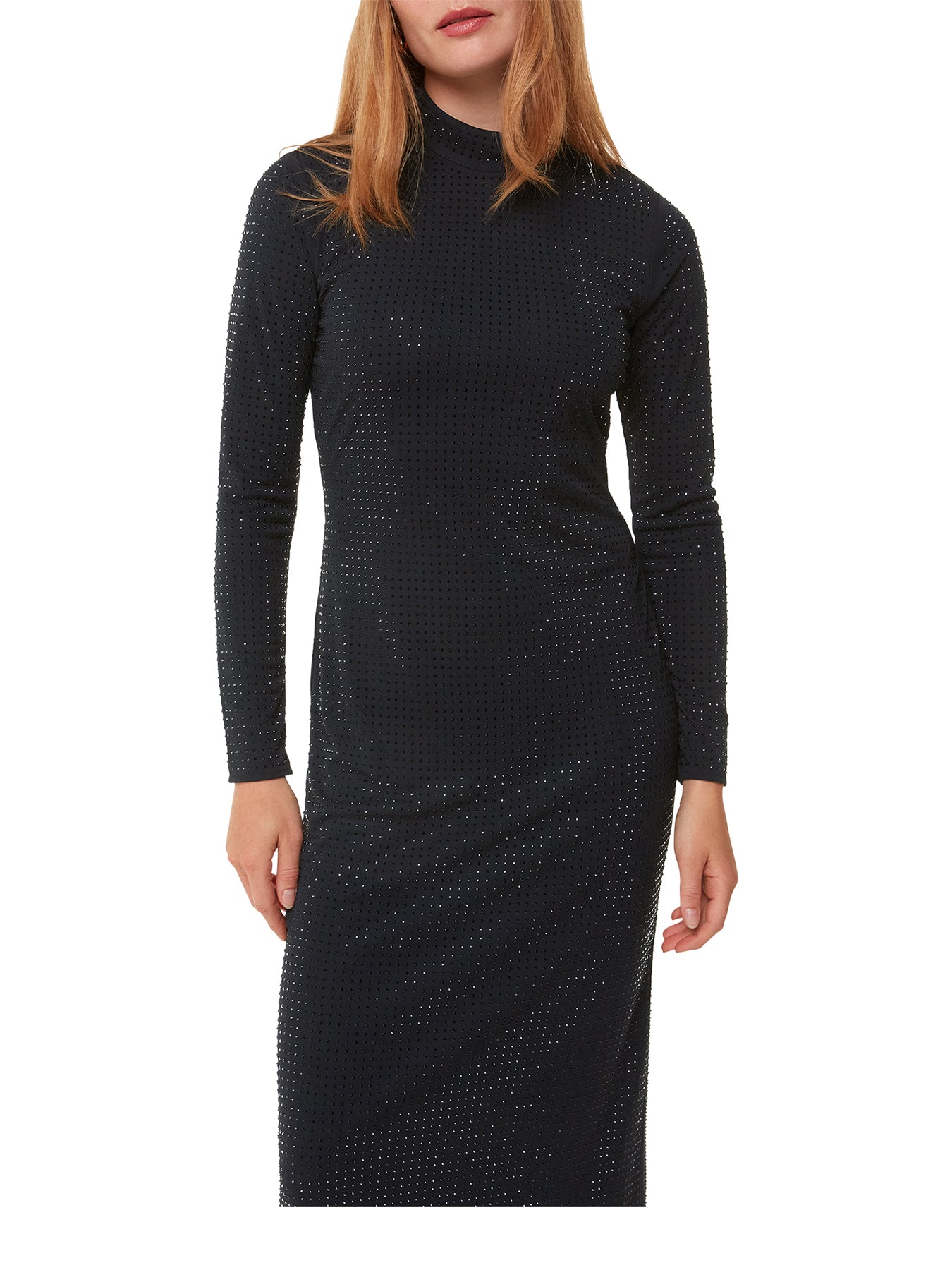Hot Fix Jersey Midi Dress Black