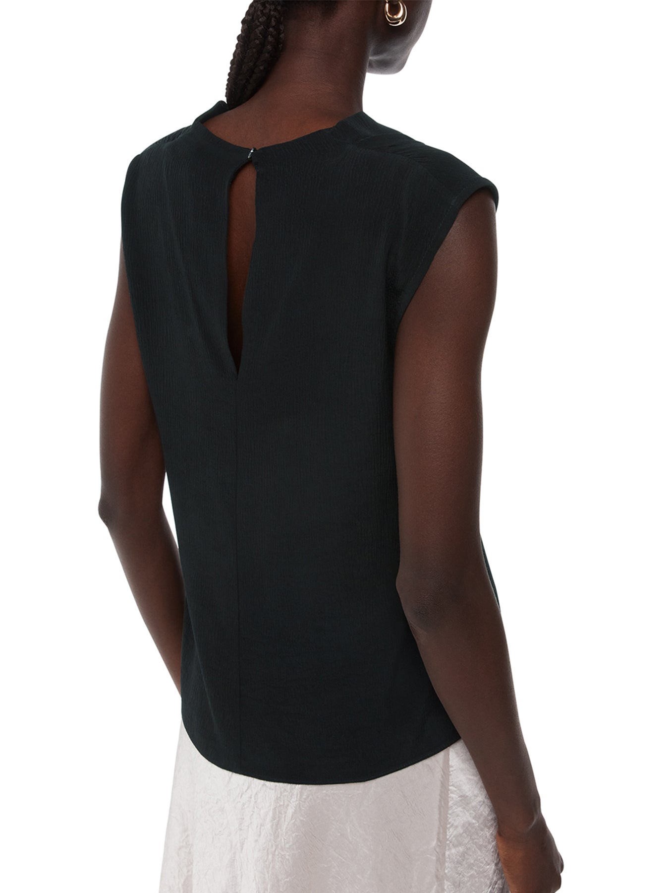 Textured Sleeveless Tank Black
