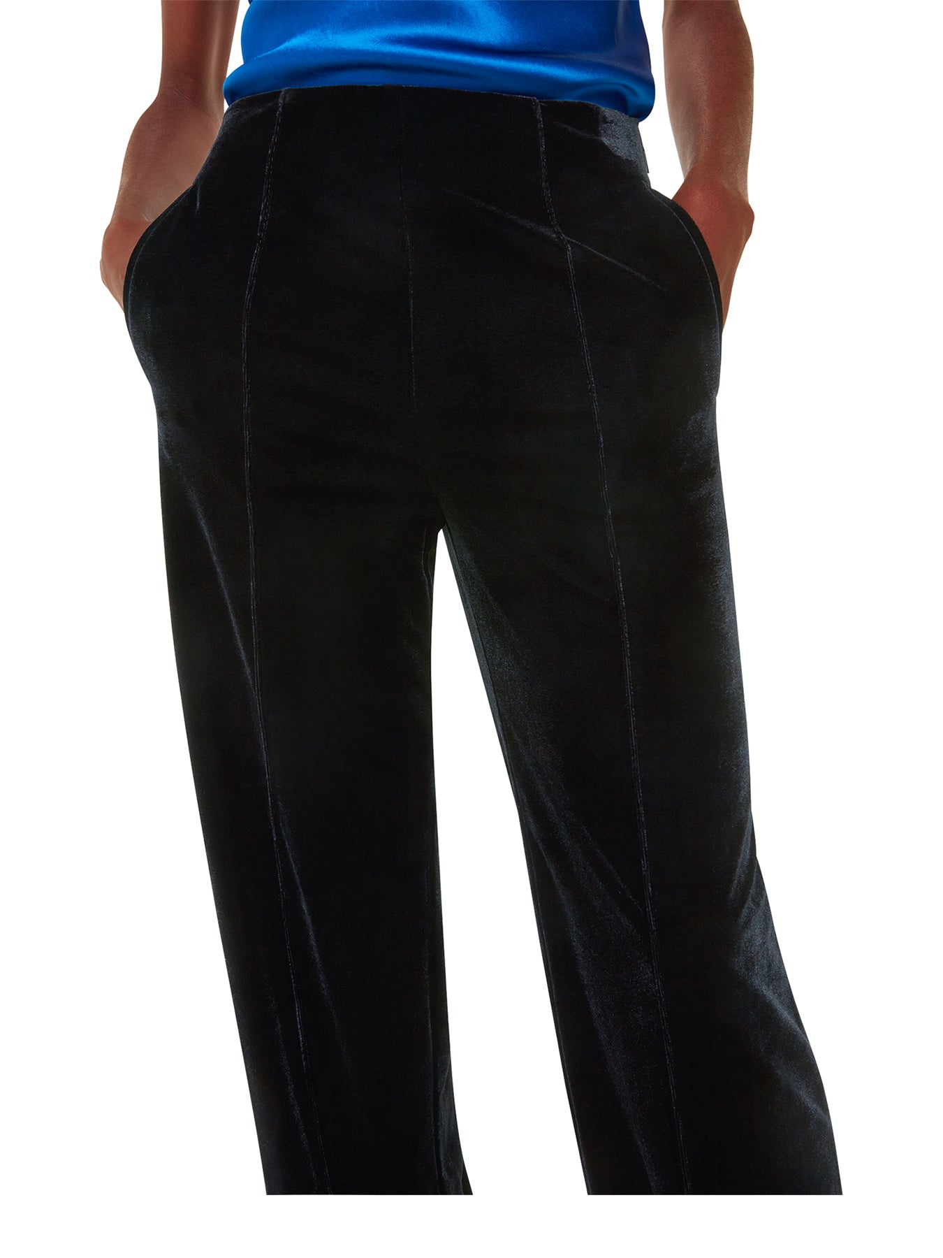 Velvet Full Length Trousers Black