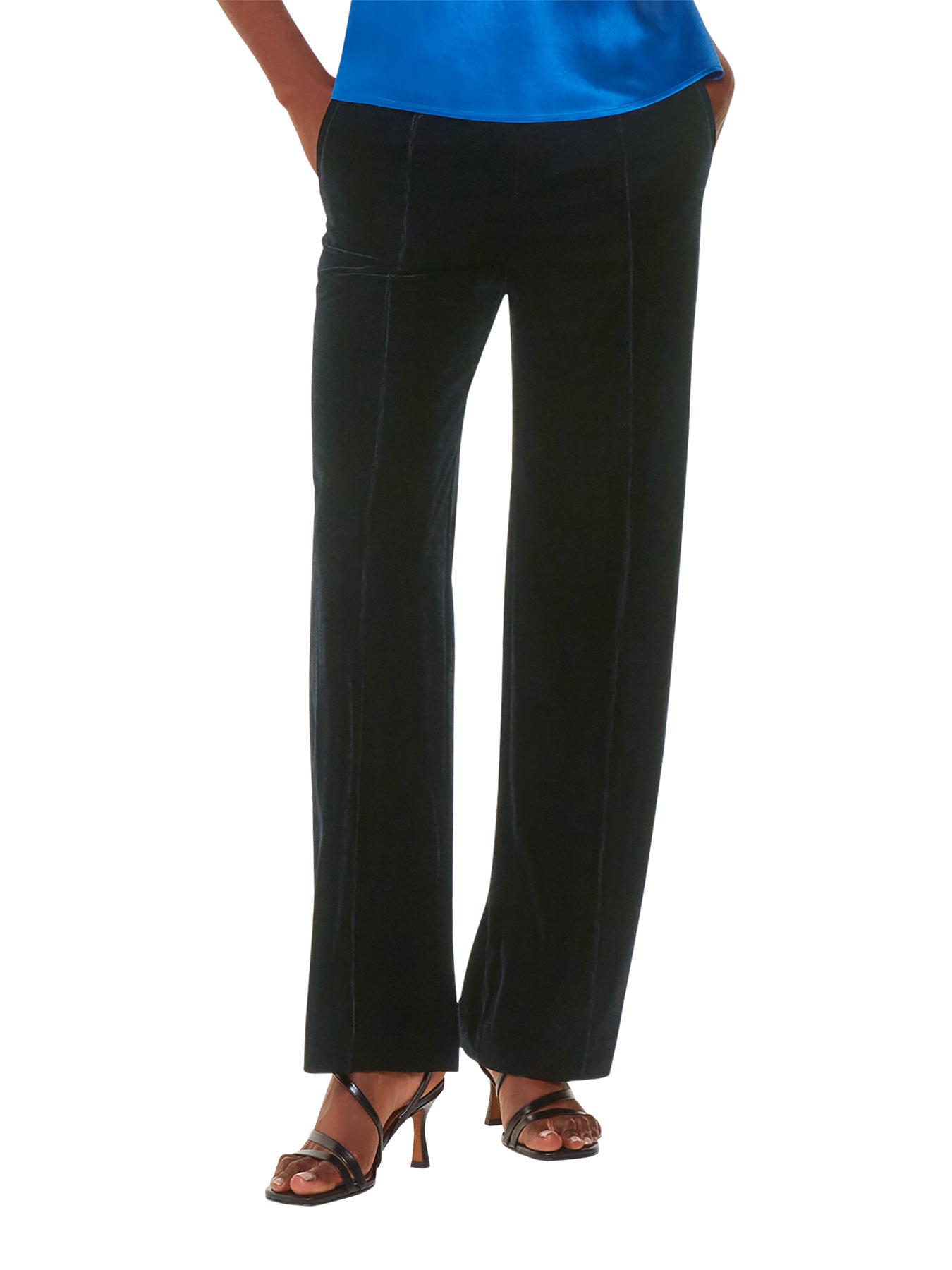 Velvet Full Length Trousers Black