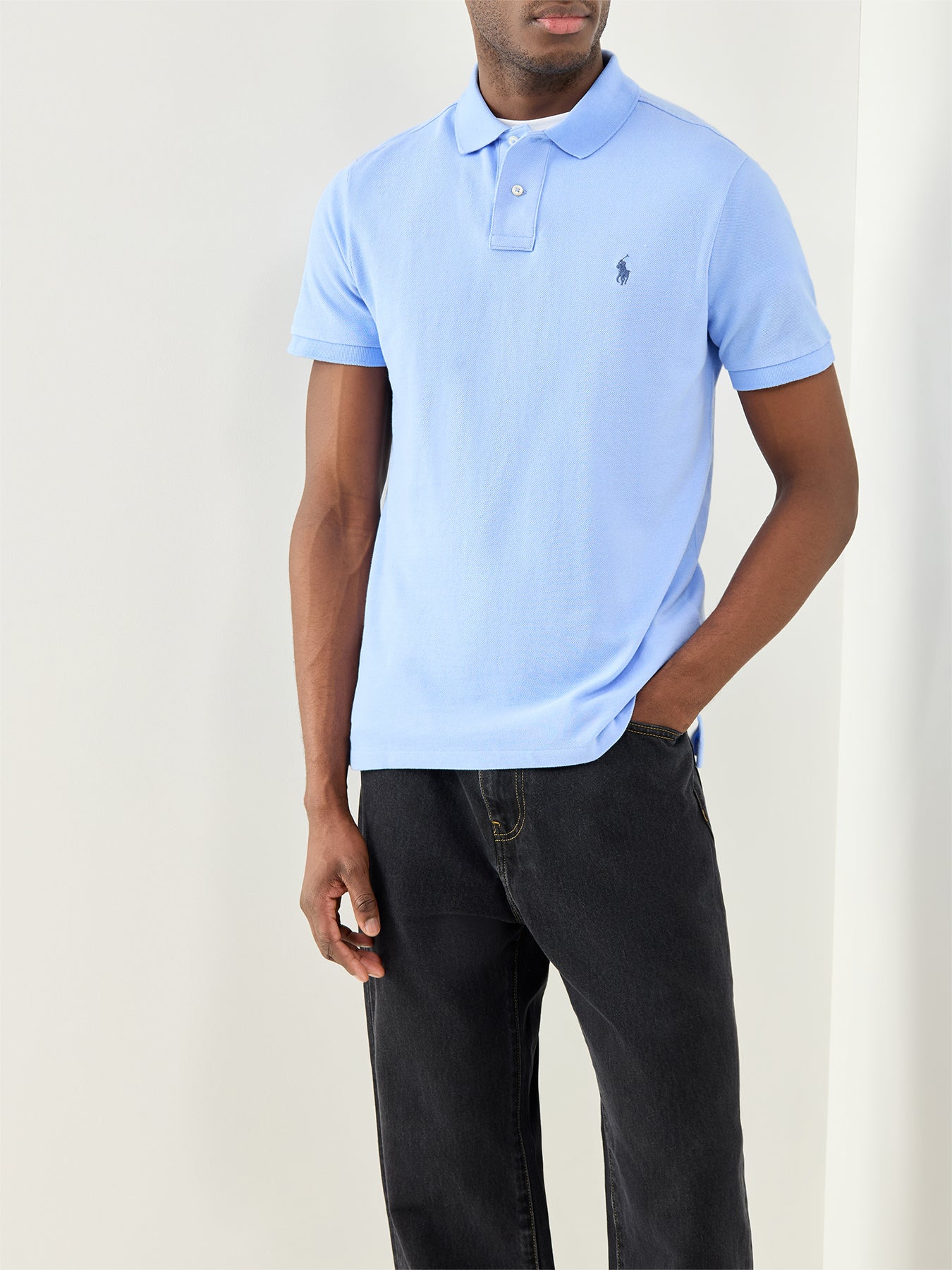 Custom Fit Polo Shirt Blue