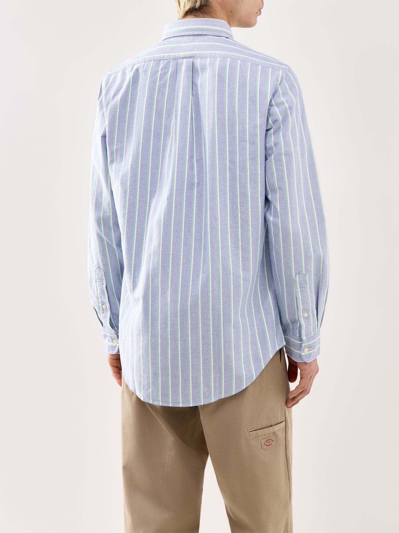 Custom Fit Stripe Oxford Shirt Navy