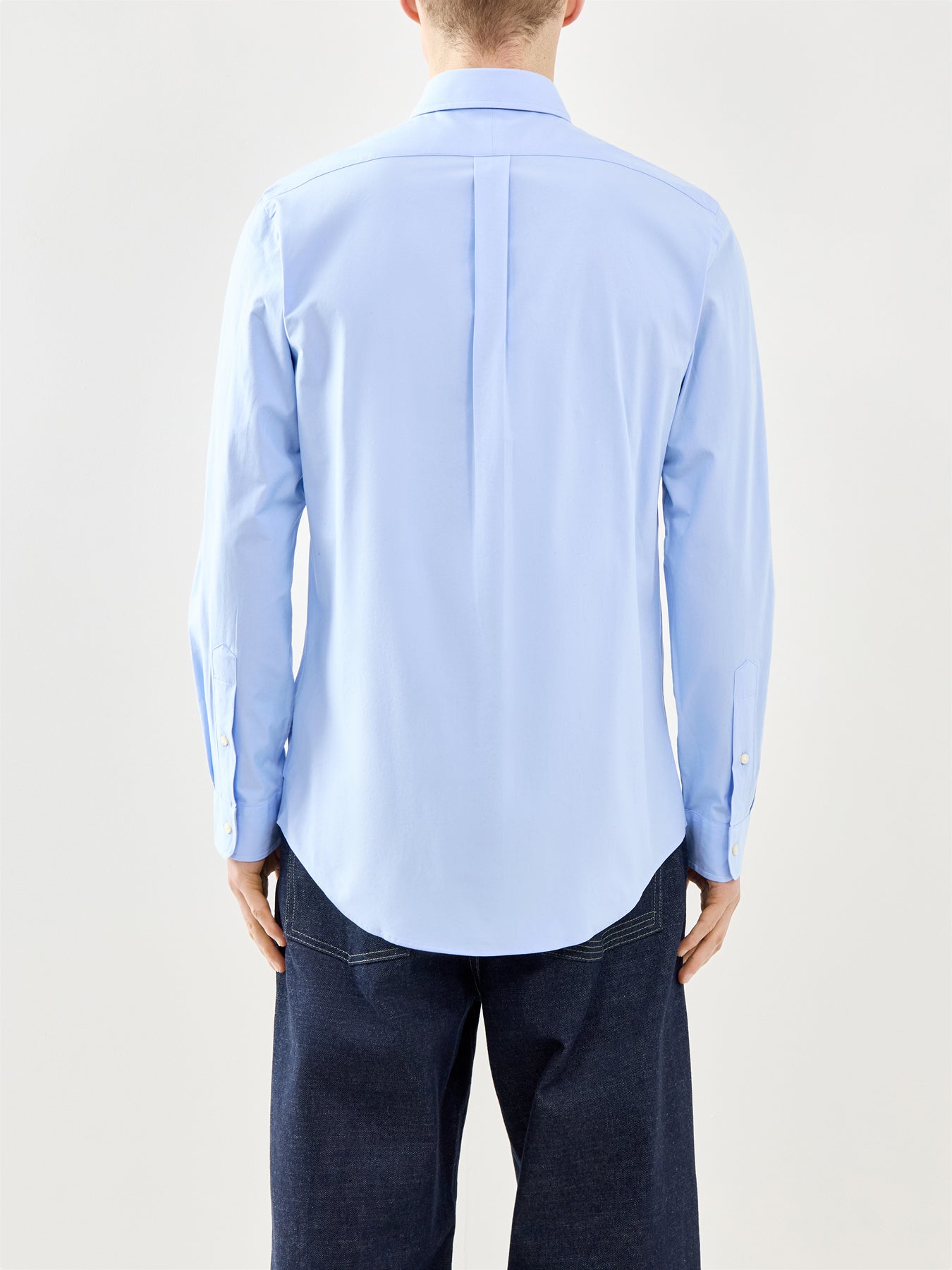 Custom Fit Poplin Shirt Blue