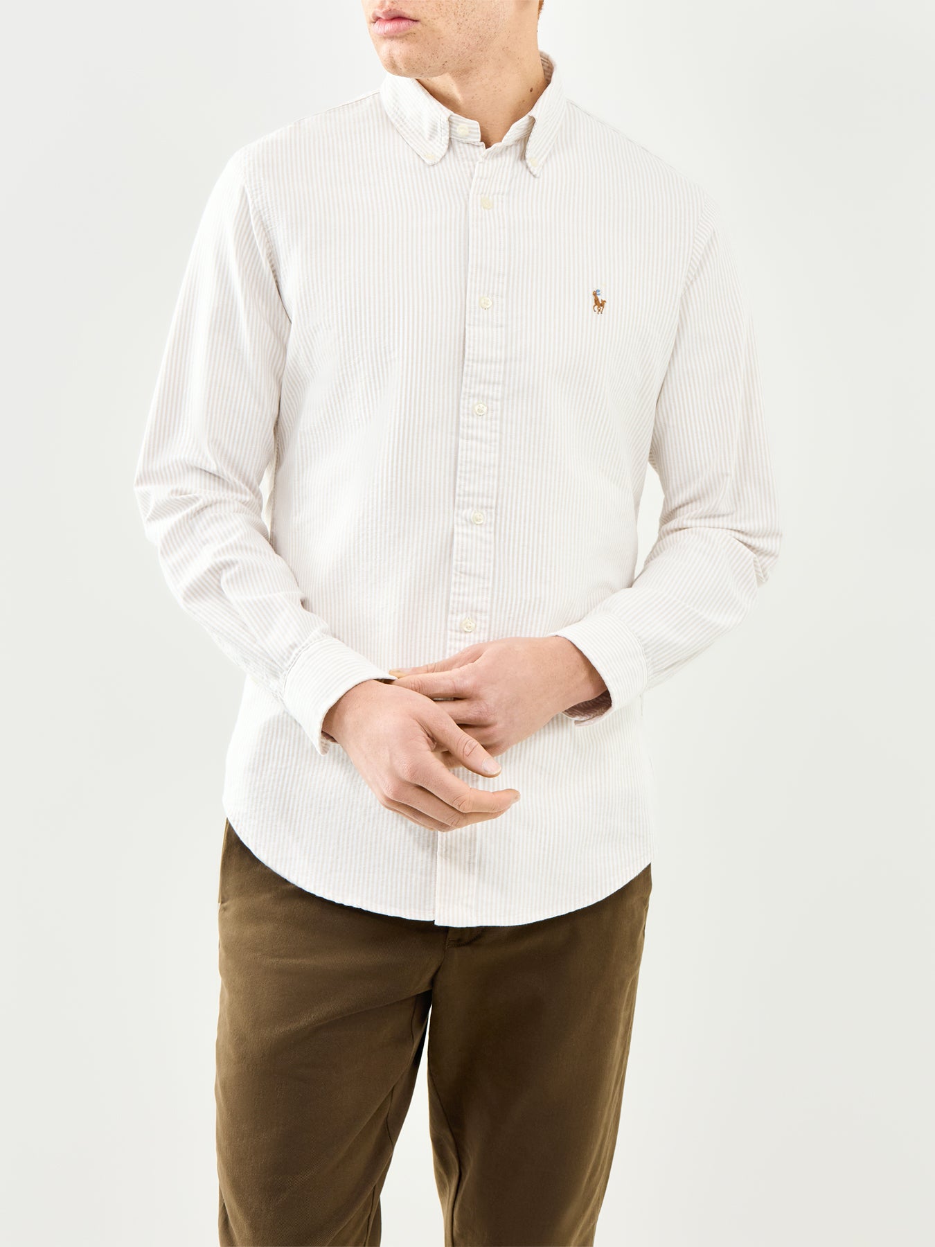 Striped Oxford Shirt Beige