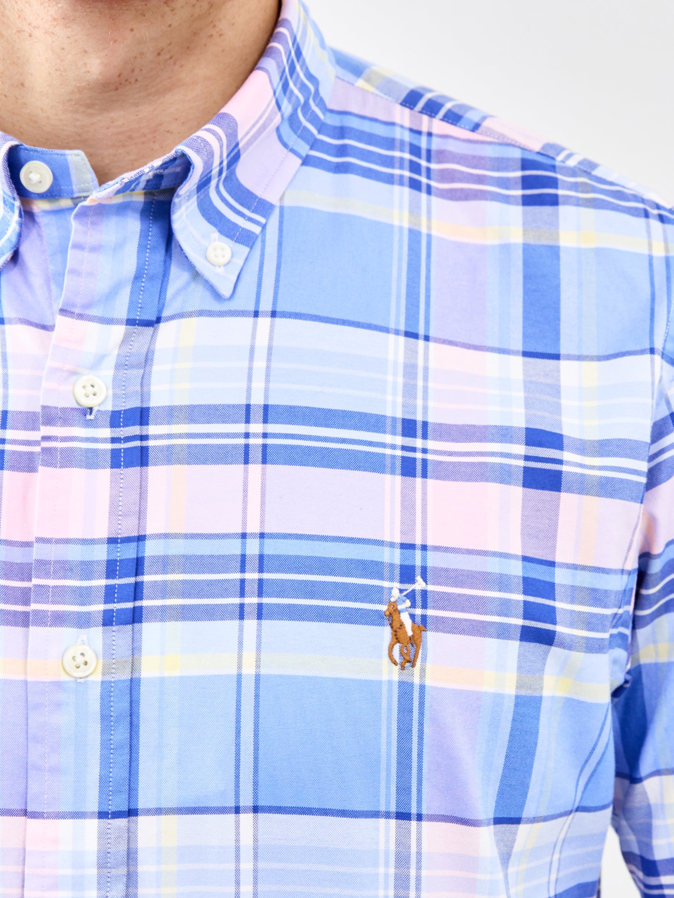 Custom Fit Oxford Check Shirt Multi
