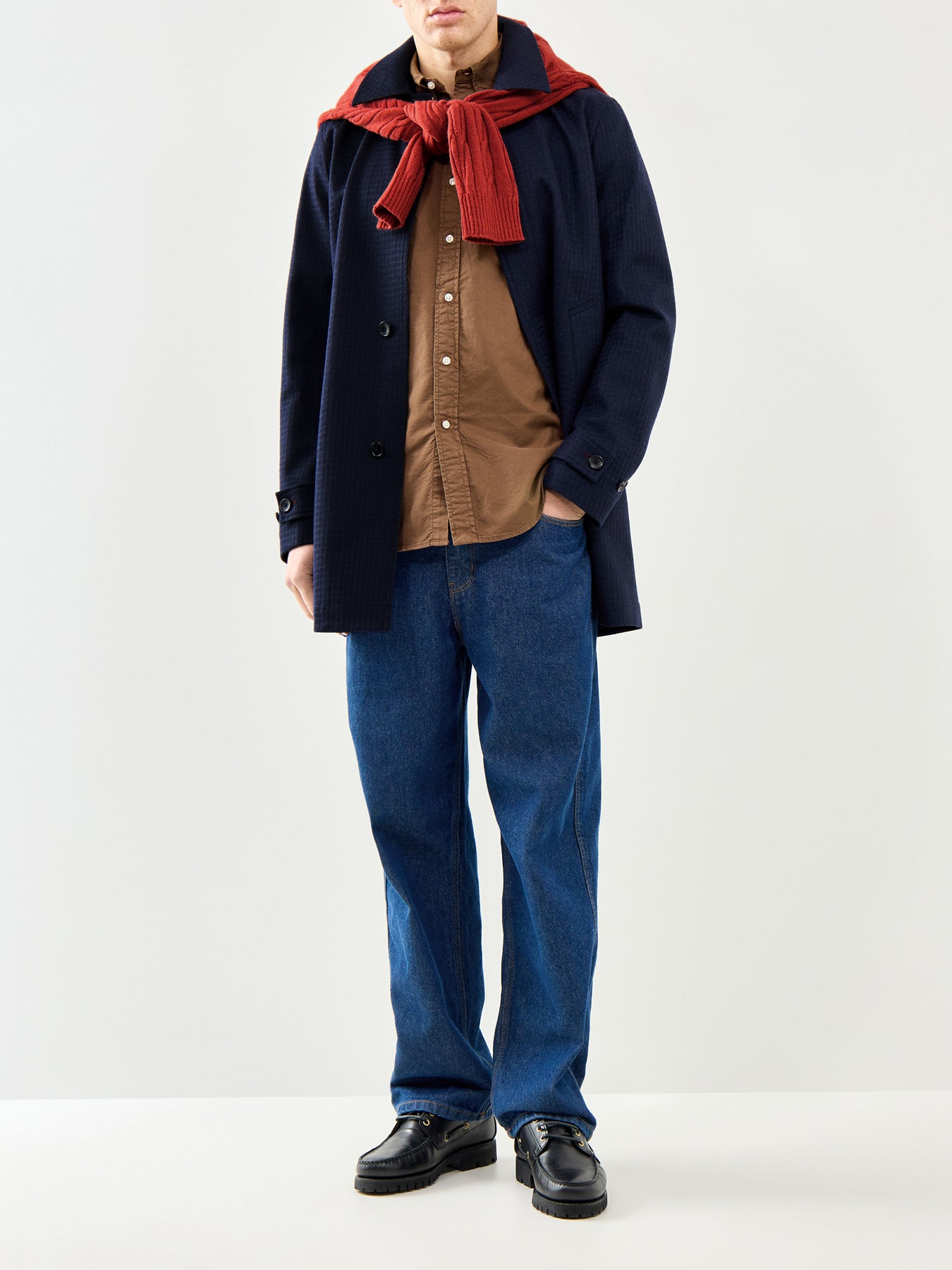 Garment-Dyed Oxford Shirt Brown