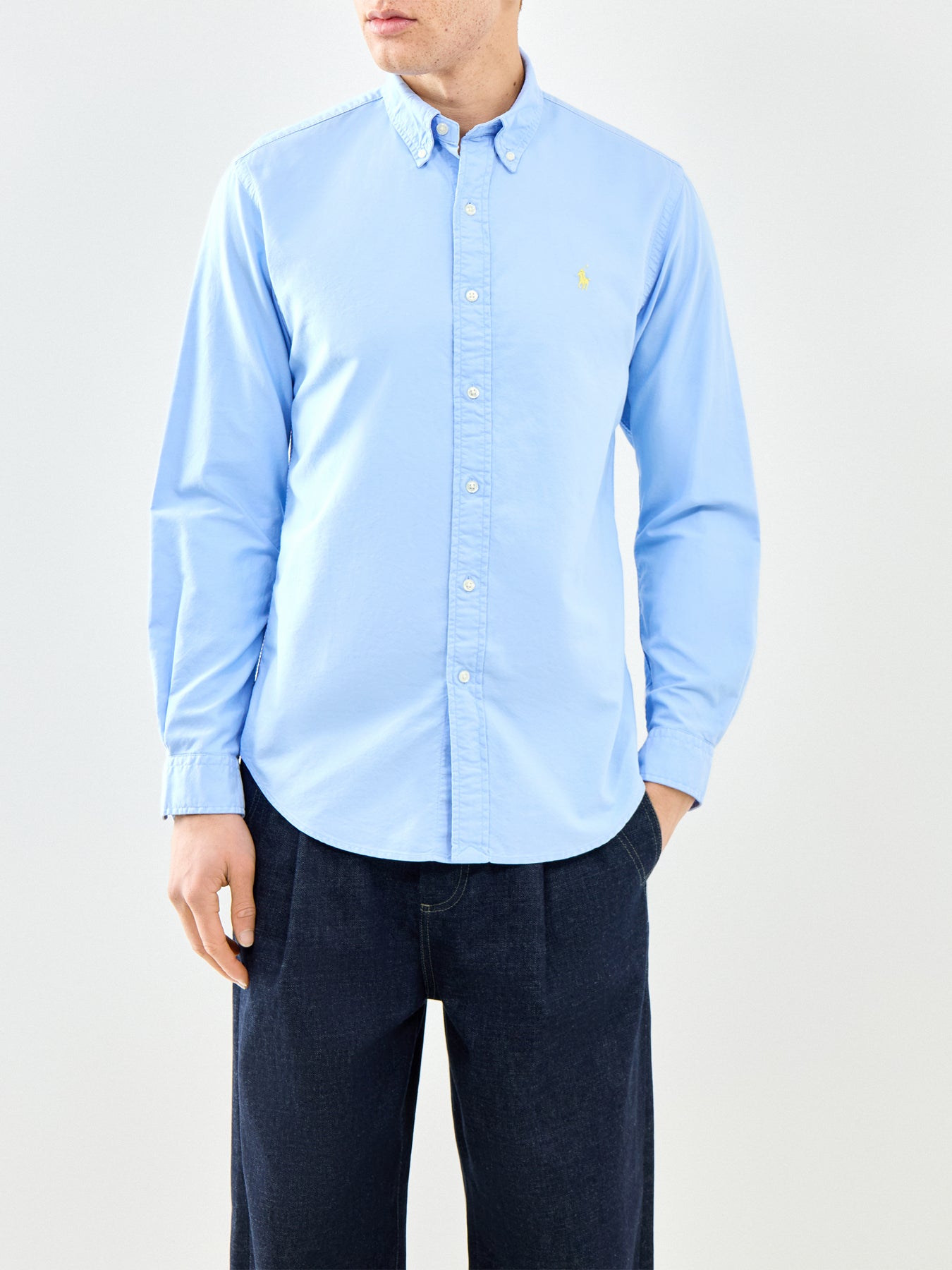 Garment-Dyed Oxford Shirt Blue