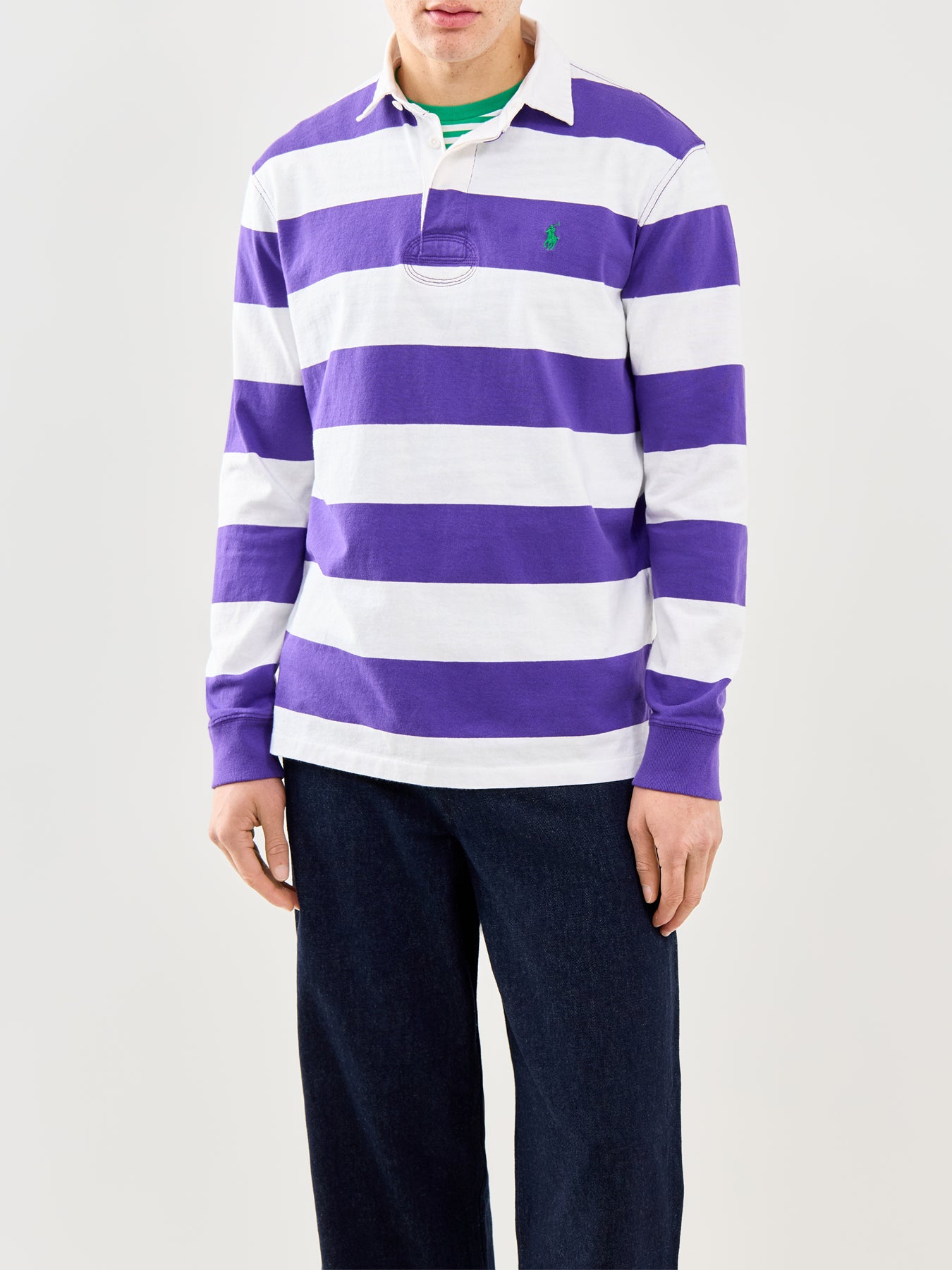 Stripe Rugby Shirt Purple