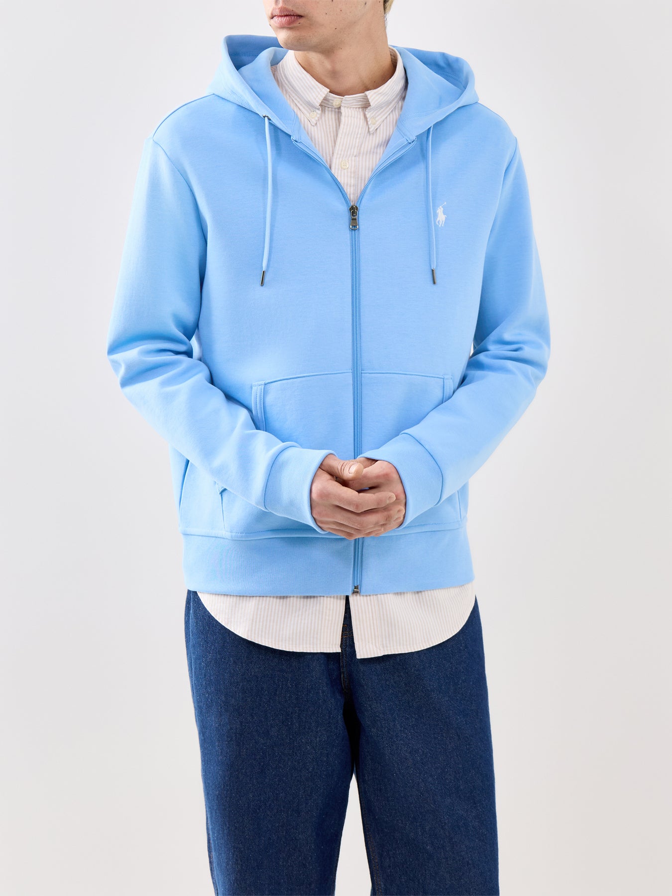 Double Knit Hoodie Blue