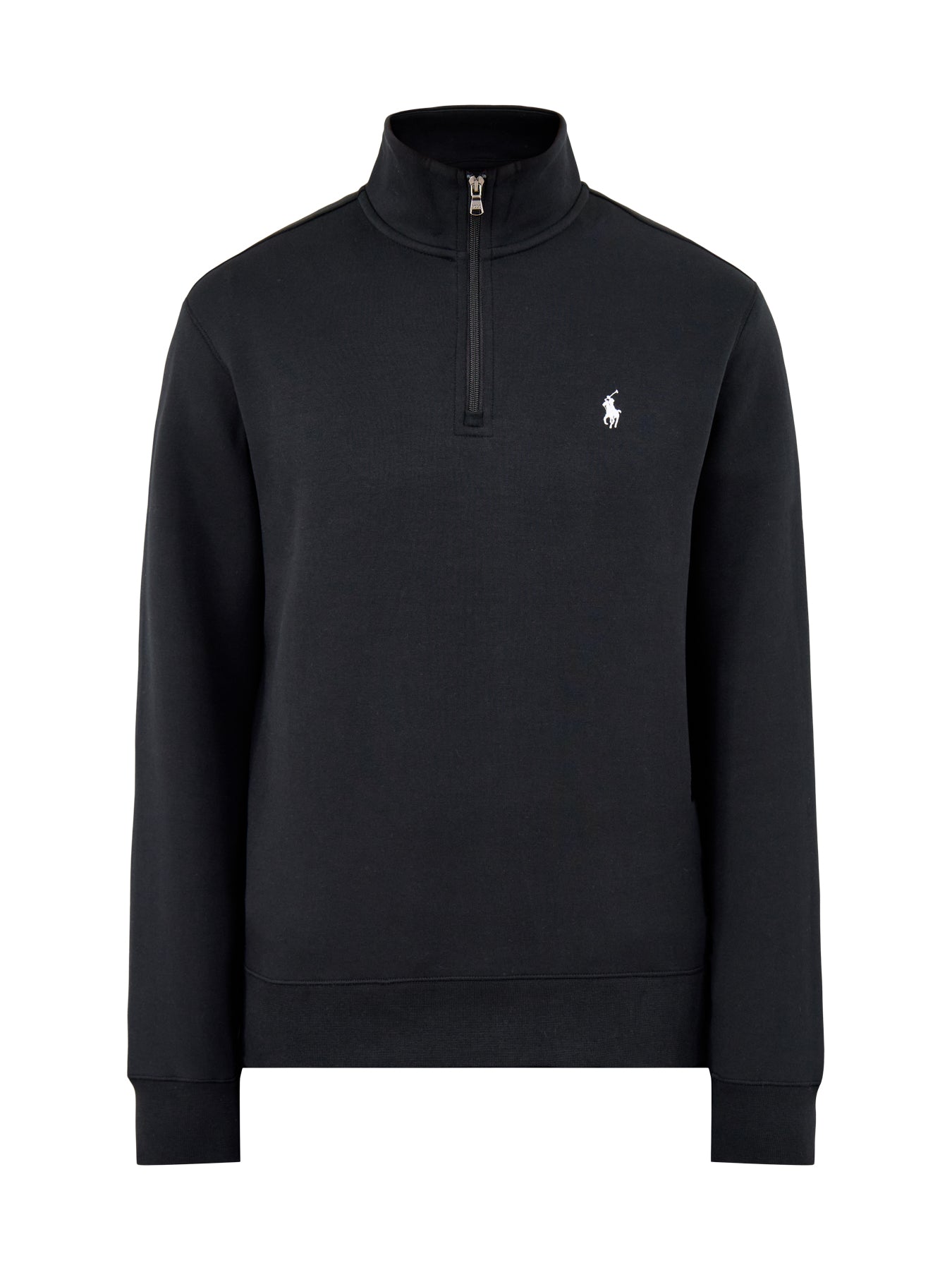Double Knit Quarter Zip Sweatshirt Black