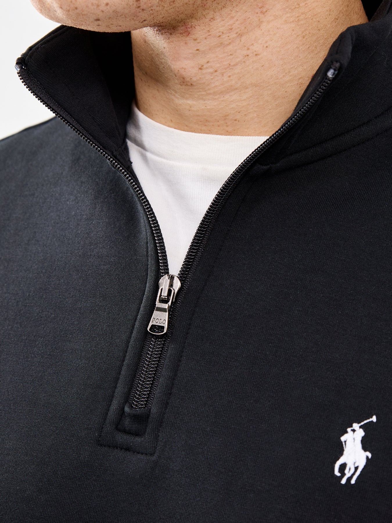 Double Knit Quarter Zip Sweatshirt Black