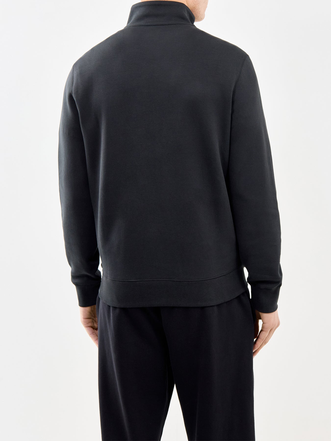 Double Knit Quarter Zip Sweatshirt Black
