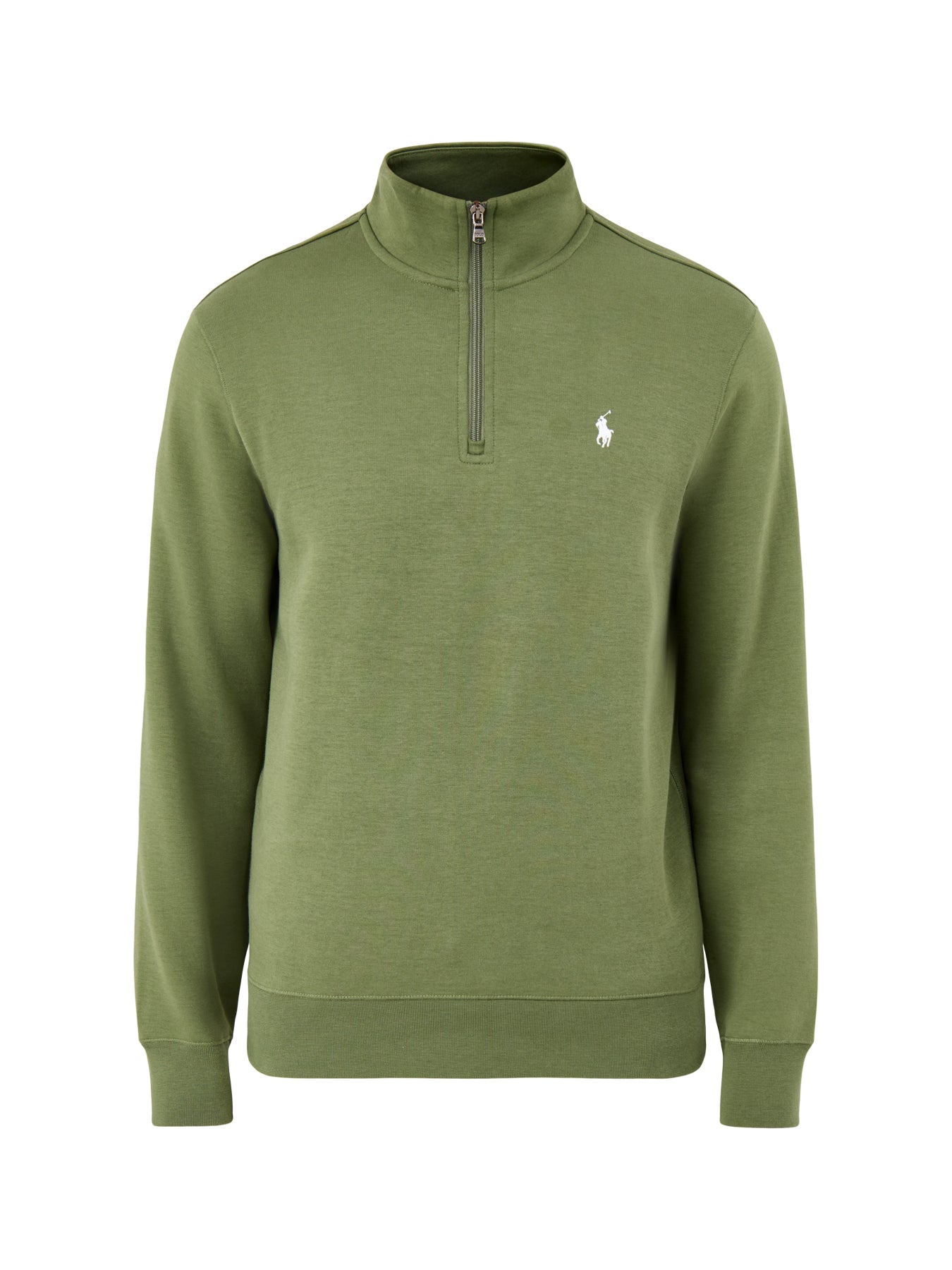 Double Knit Quarter Zip Sweatshirt Olive