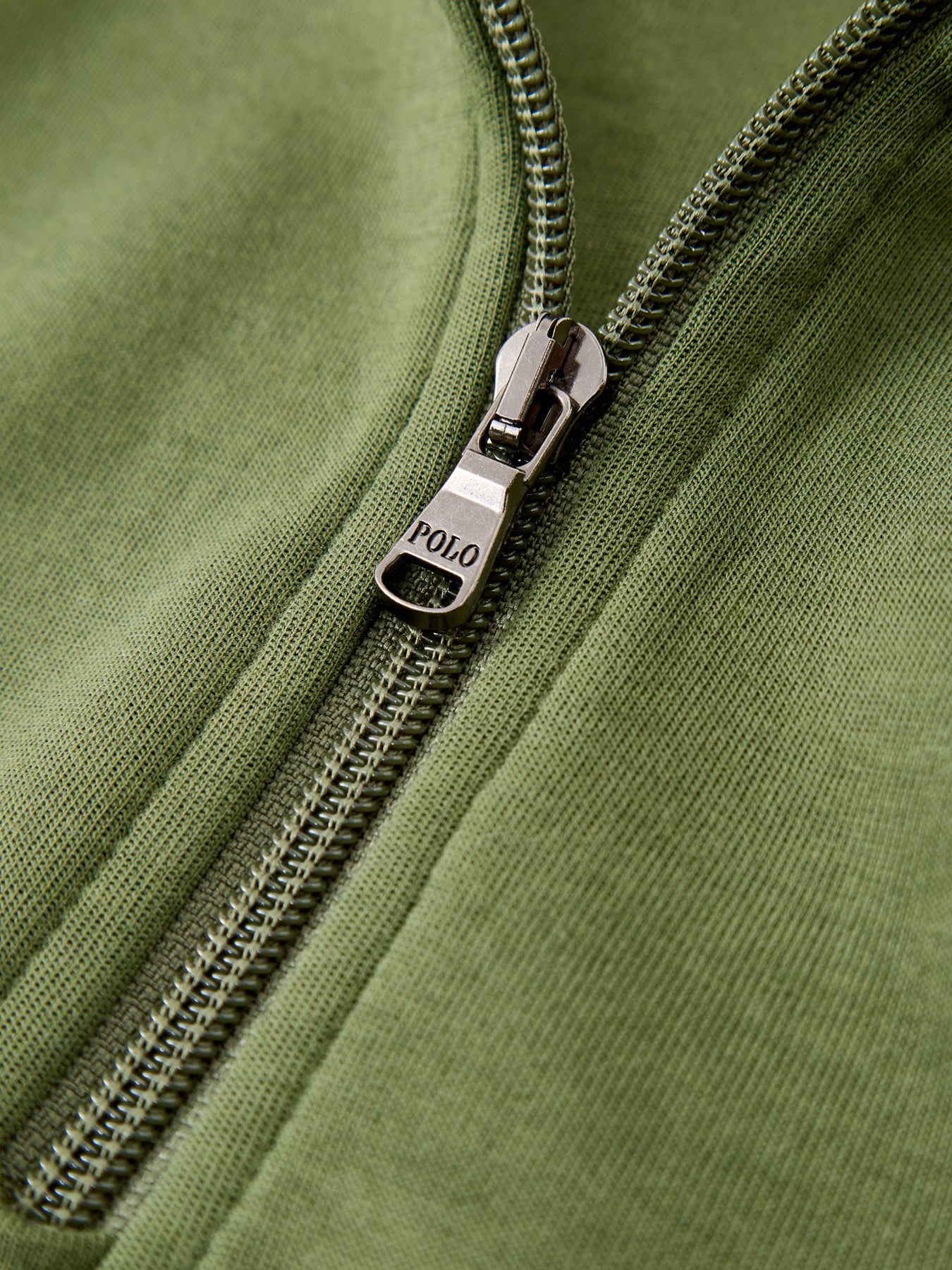 Double Knit Quarter Zip Sweatshirt Olive
