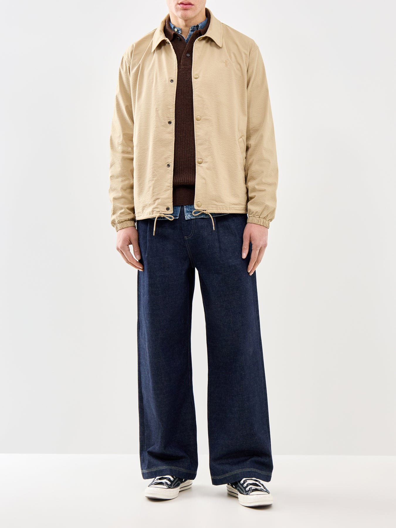 Seersucker Coach Jacket Beige