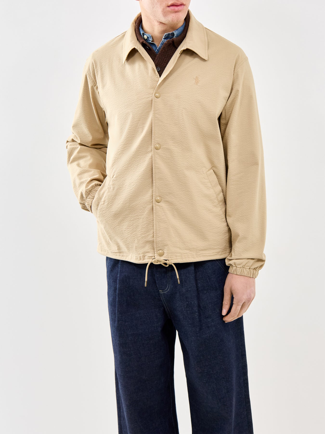 Seersucker Coach Jacket Beige